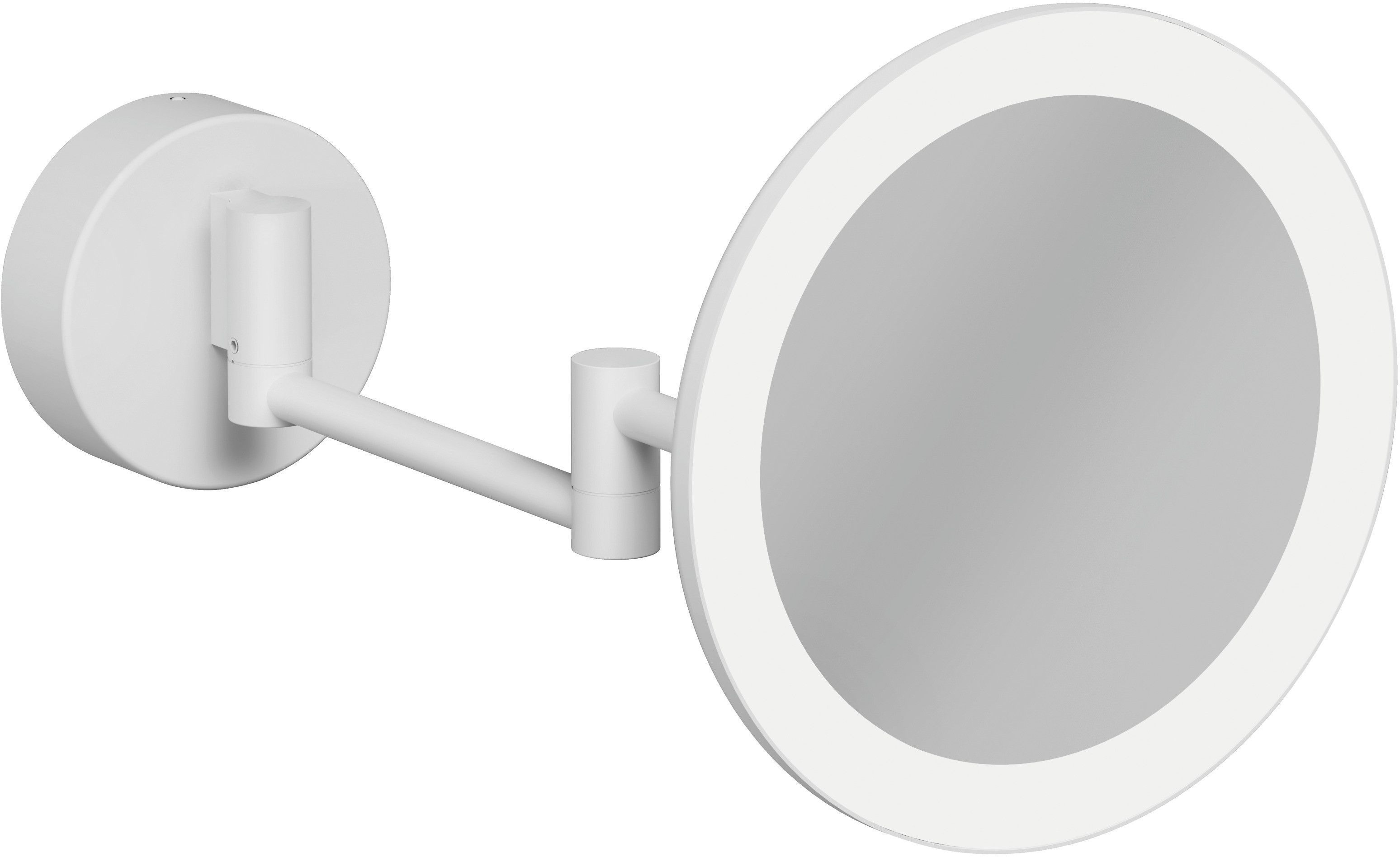 Kludi Vela R lusterko kosmetyczne 20,2x20,2 cm okrągłe z oświetleniem biały mat 5899553W