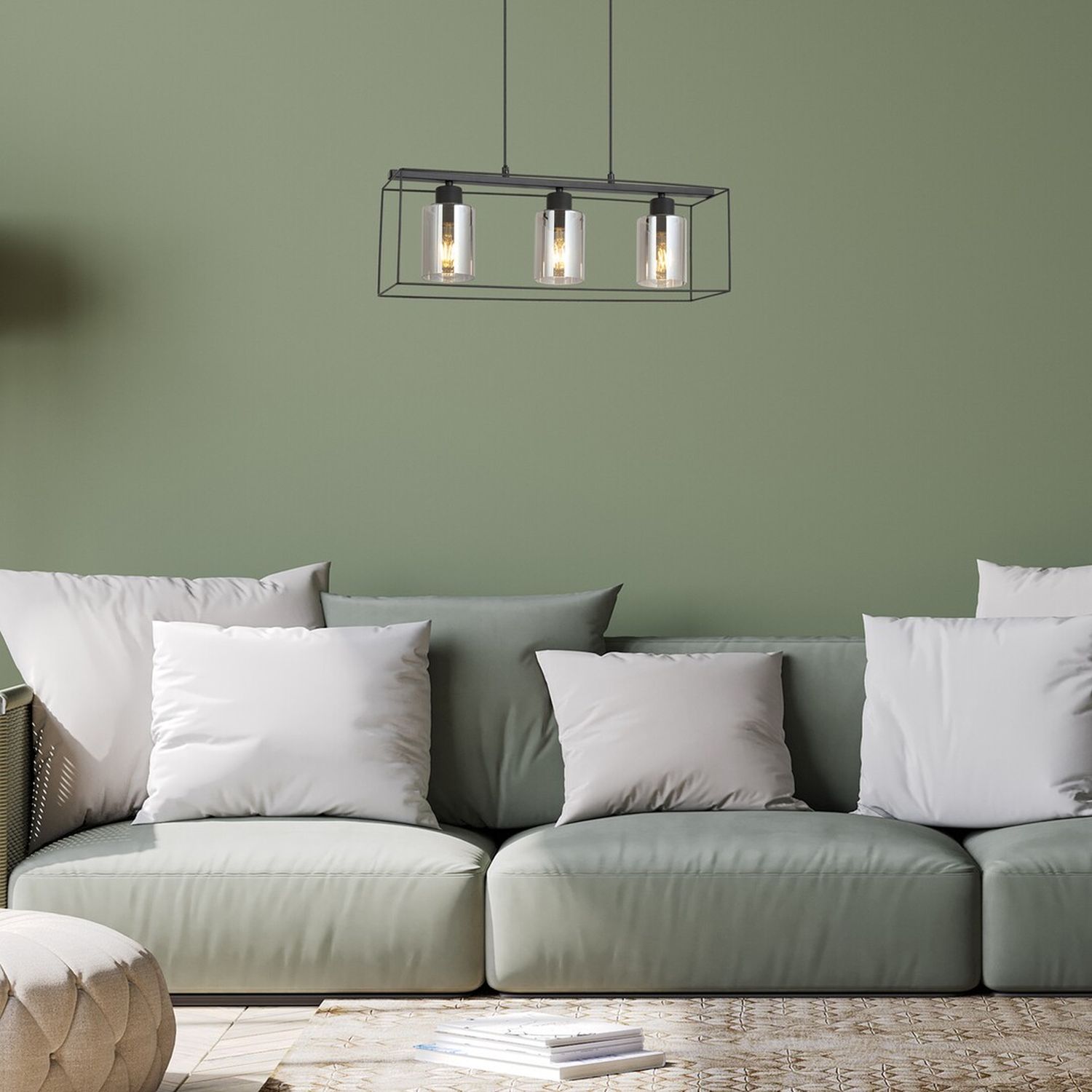 Rabalux Chadwick lampa wisząca 3x25W czarny/szkło dymne 72033