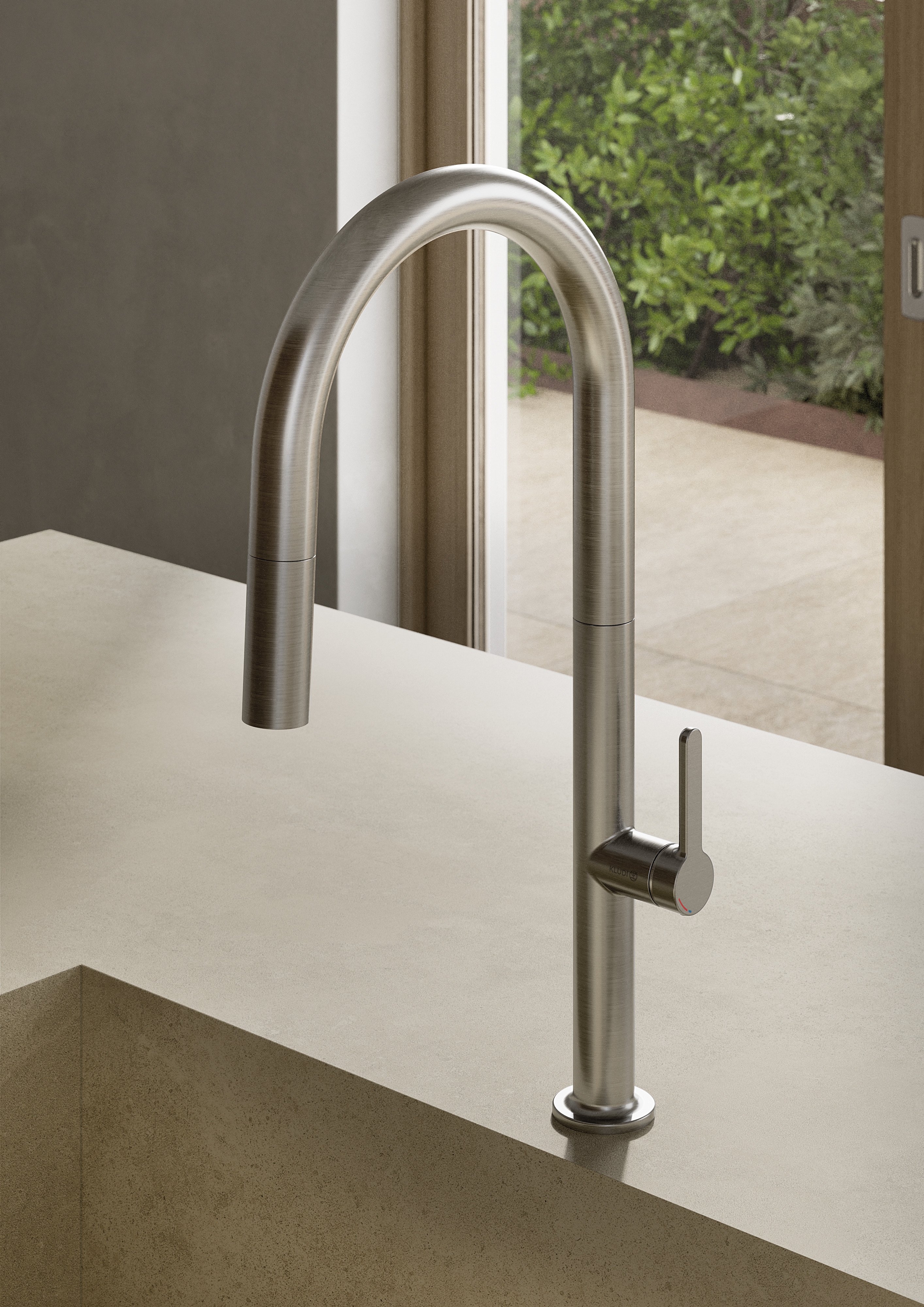 Kludi Aurea bateria kuchenna stojąca nikiel szczotkowany 55852N575