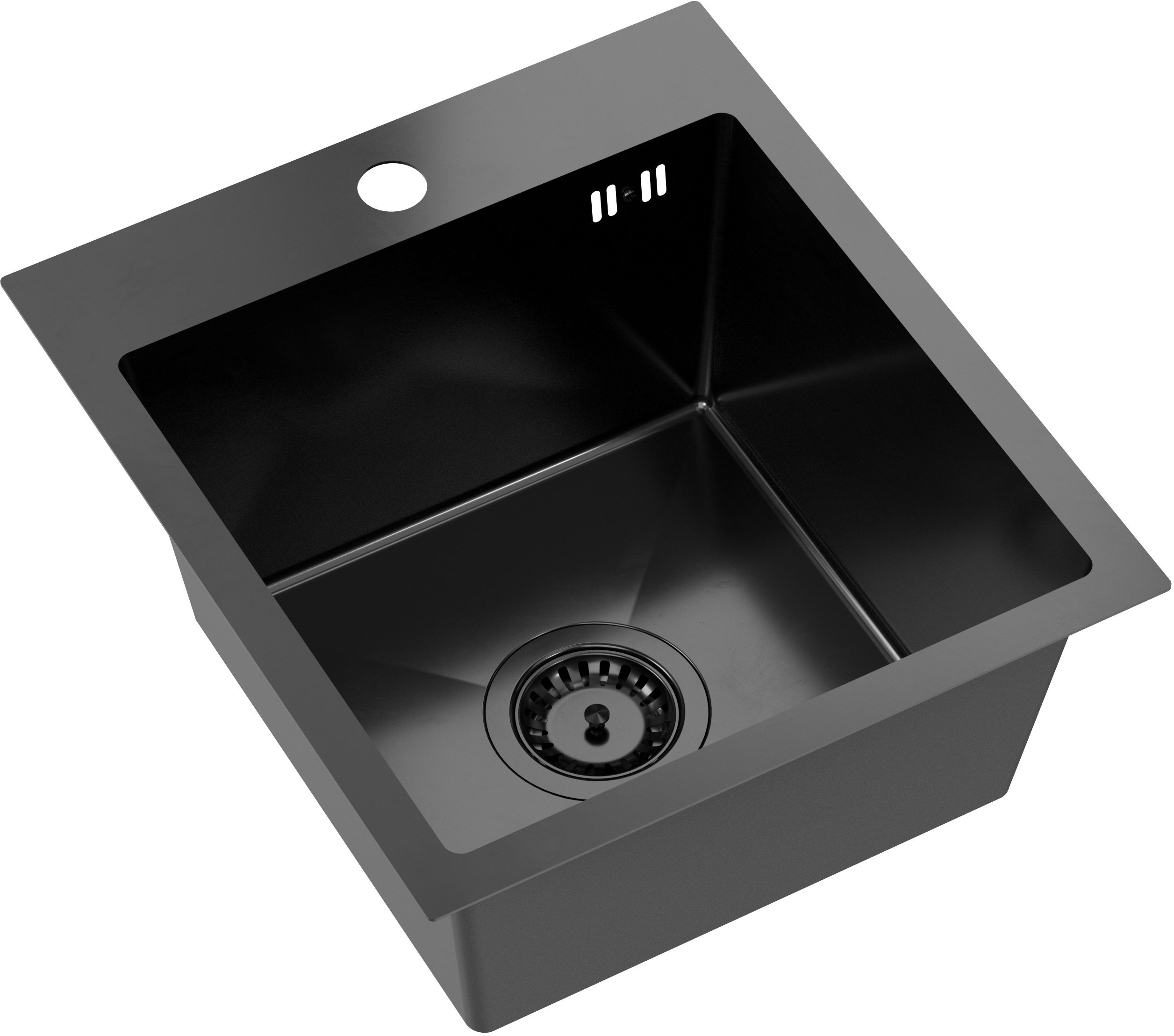 Quadron Luke zlewozmywak stalowy z syfonem 40x45 cm black metal ZH4045PVDBLM - Wysyłka w 24h