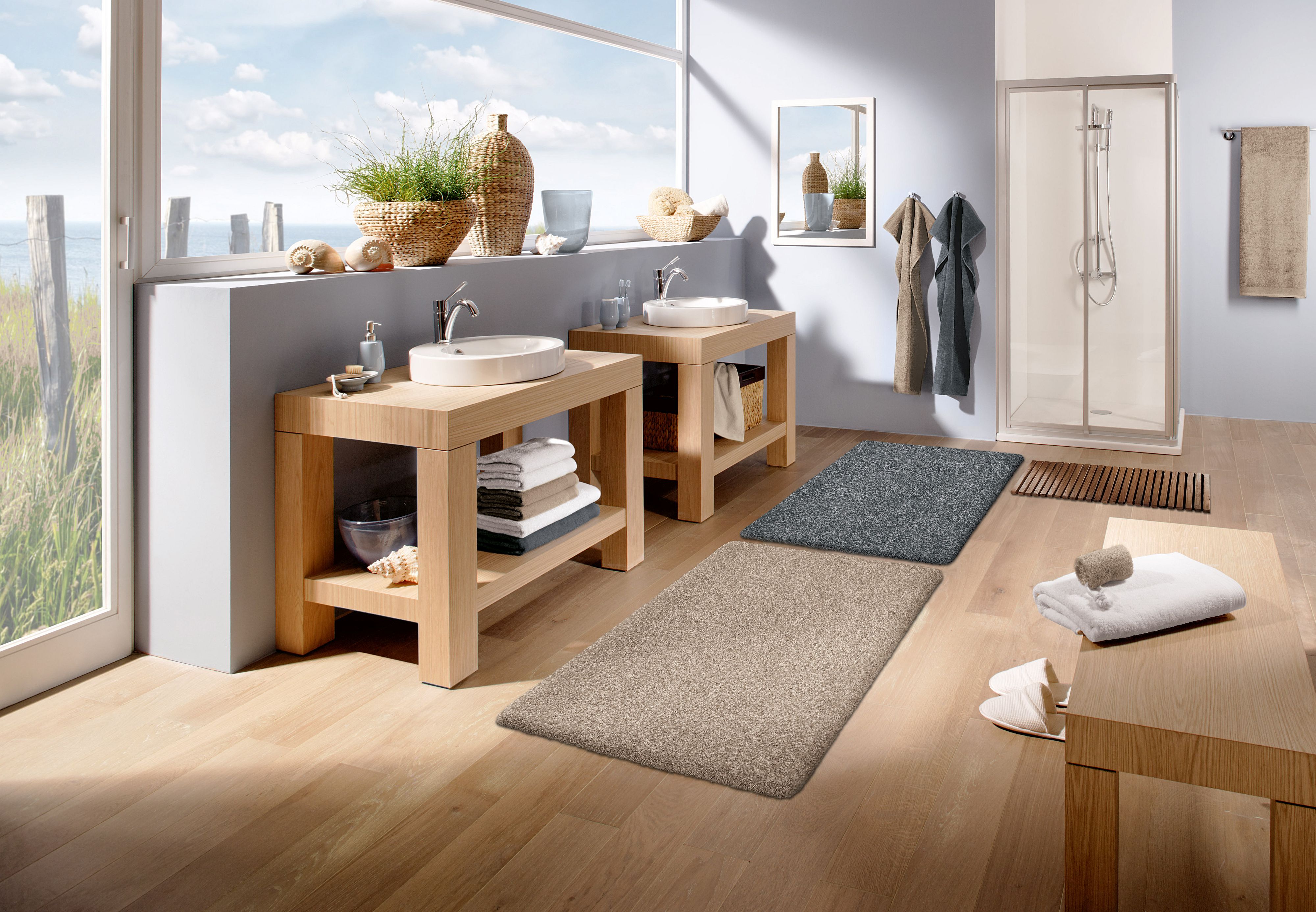 Kleine Wolke Seattle dywanik łazienkowy 90x60 cm poliester Taupe 4071271519