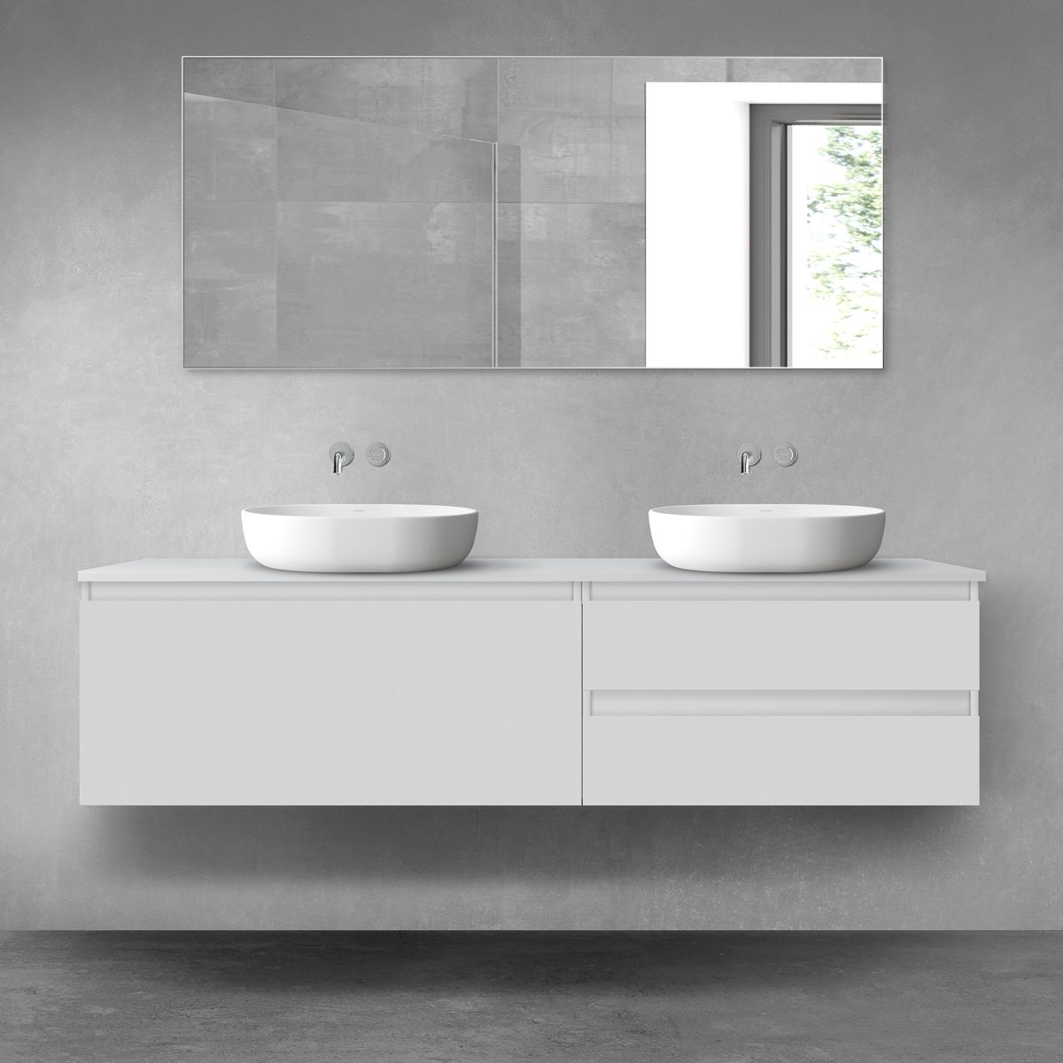 Oltens Vernal zestaw mebli łazienkowych 180 cm z blatem szary mat 68553700 - Wysyłka w 24h