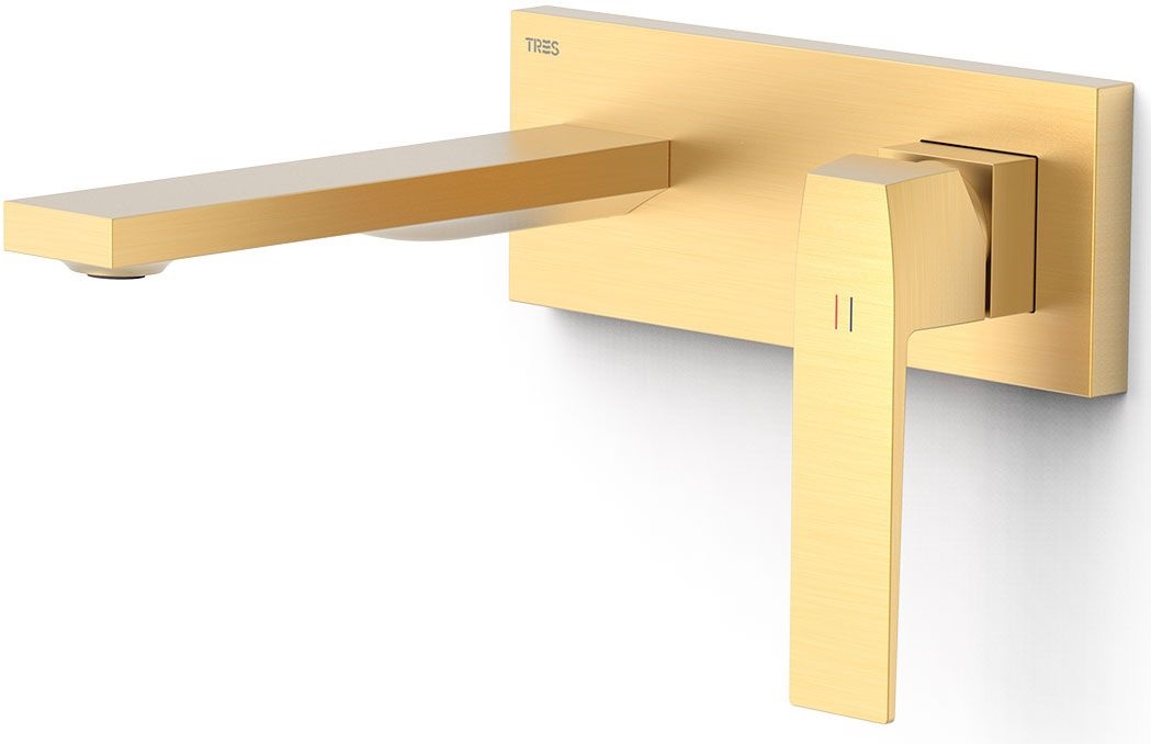 Tres Slim bateria umywalkowa podtynkowa złoty mat 20230031OM