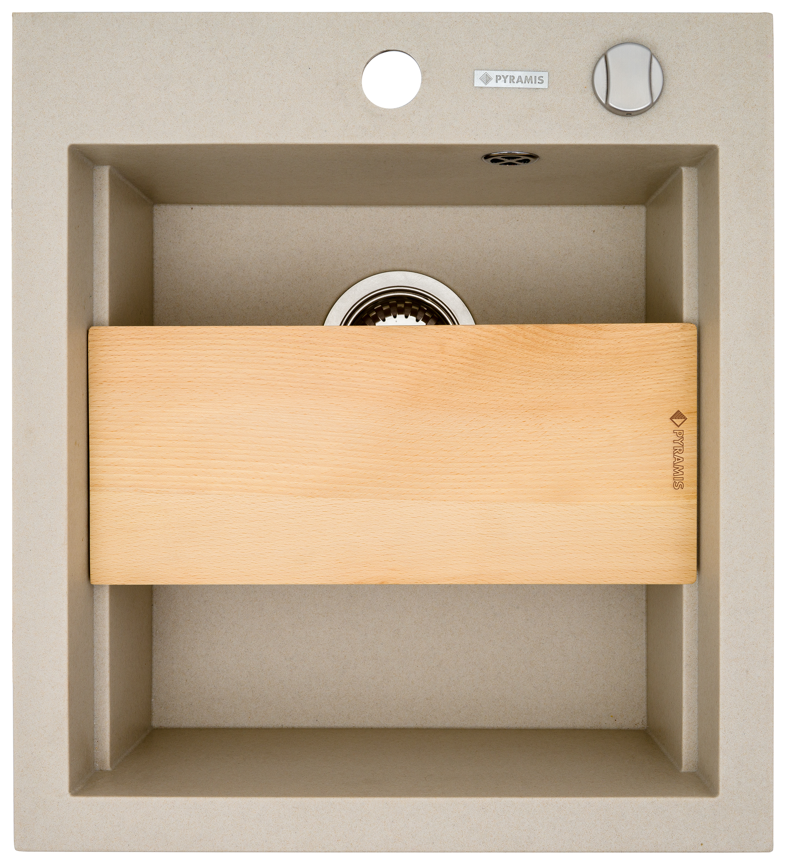 Pyramis Siros zlewozmywak granitowy 47x51,5 cm beżowy 070084201