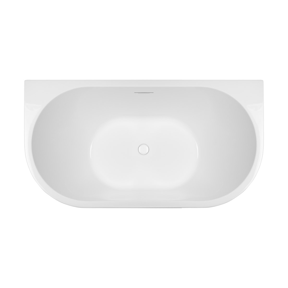 Zestaw Oltens Delva wanna przyścienna 150x70 cm owalna z pokrywą korka biały połysk (12018000, 09002000) - Wysyłka w 24h