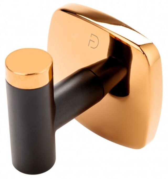 FDesign Merida haczyk na ręcznik pojedynczy różowe złoto/czarny mat FD6-MRD07-25