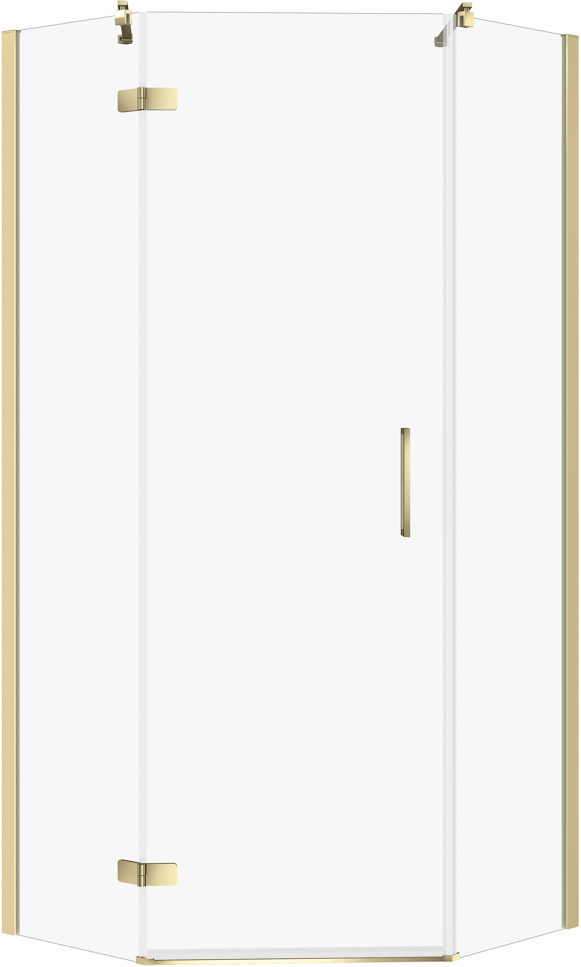 Cersanit City kabina prysznicowa 90x90 cm pięciokątna lewa złoty połysk/szkło przezroczyste S584-087