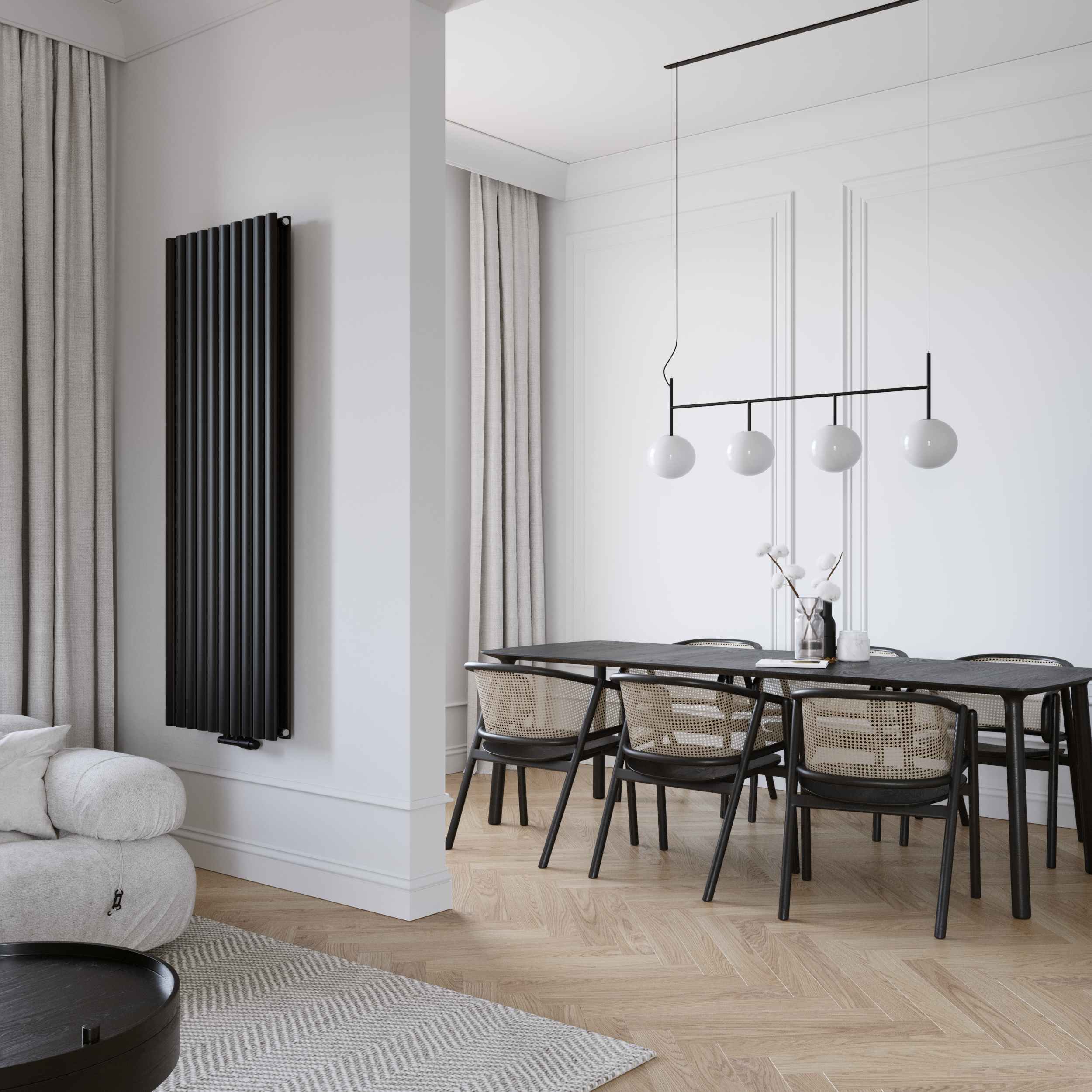 Luxrad Fortuna Podwójna grzejnik dekoracyjny 180x46,8 cm podłączenie dolne antracyt FORP18004687016ZDC