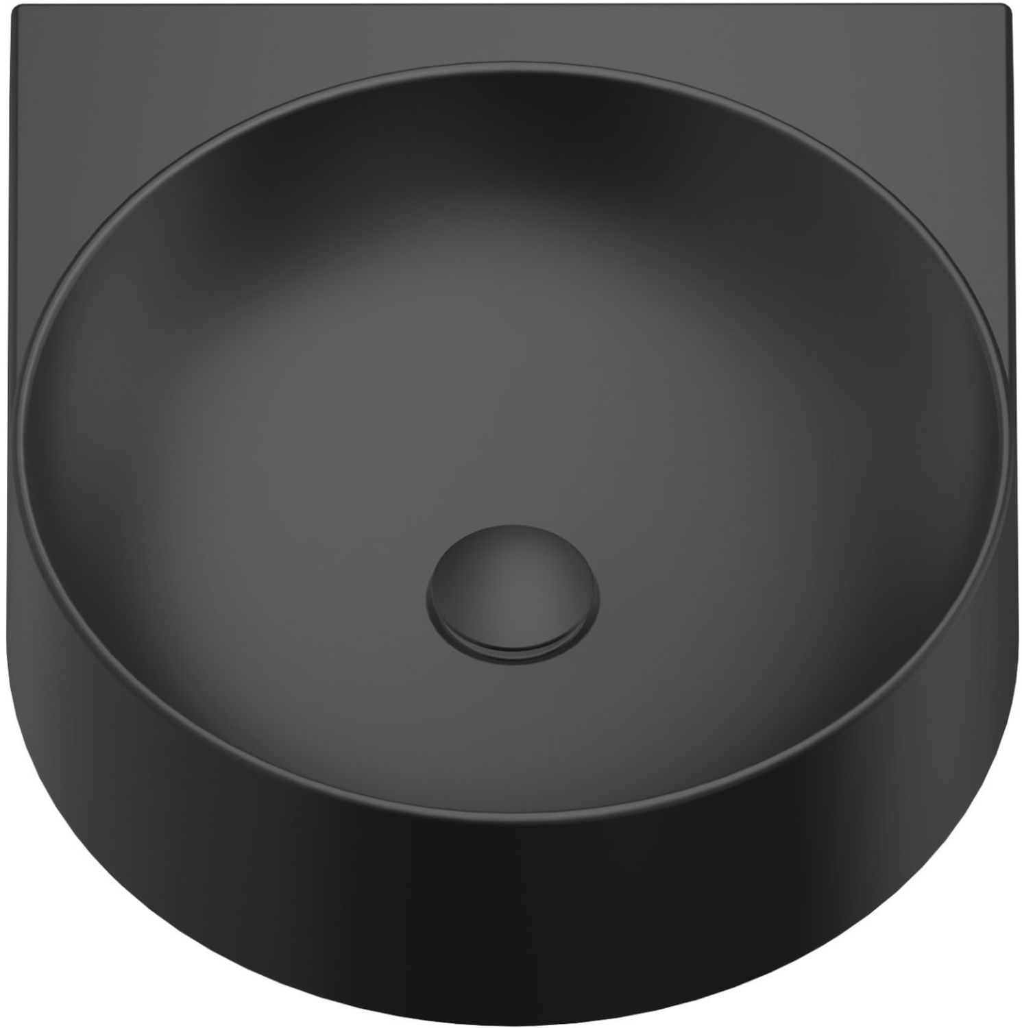Ravak Yard umywalka 50x40,5 cm półokrągła ścienna czarna XJX0D040000