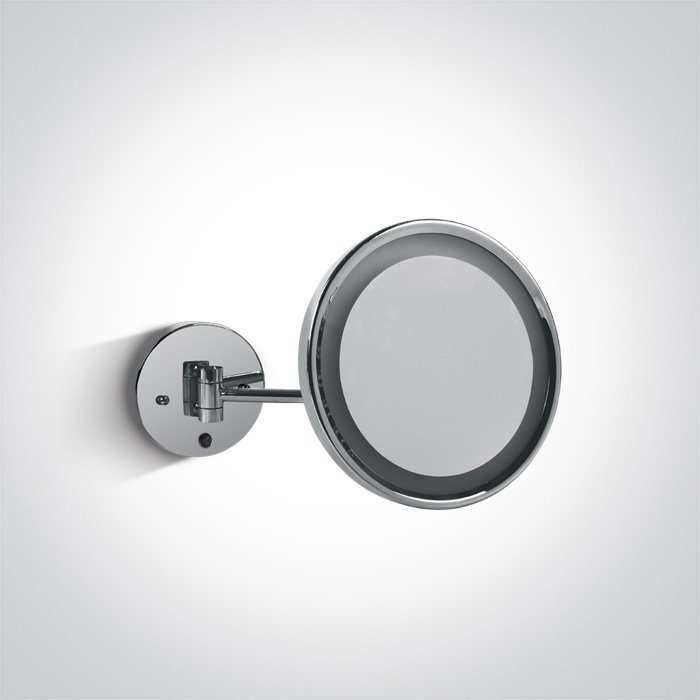 One Light Giromeri lusterko kosmetyczne 23x23 cm okrągłe z oświetleniem chrom 60204/C