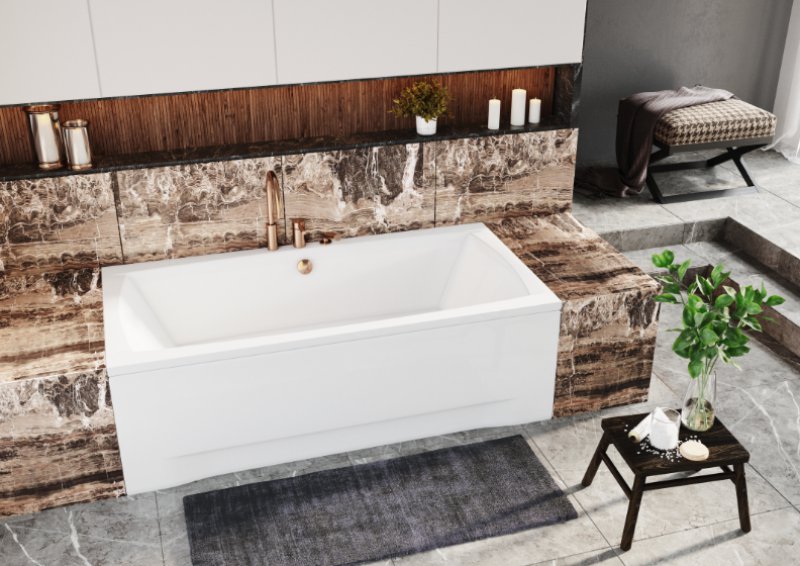 Polimat Apri wanna prostokątna 140x70 cm biała 00370 - Wysyłka w 24h