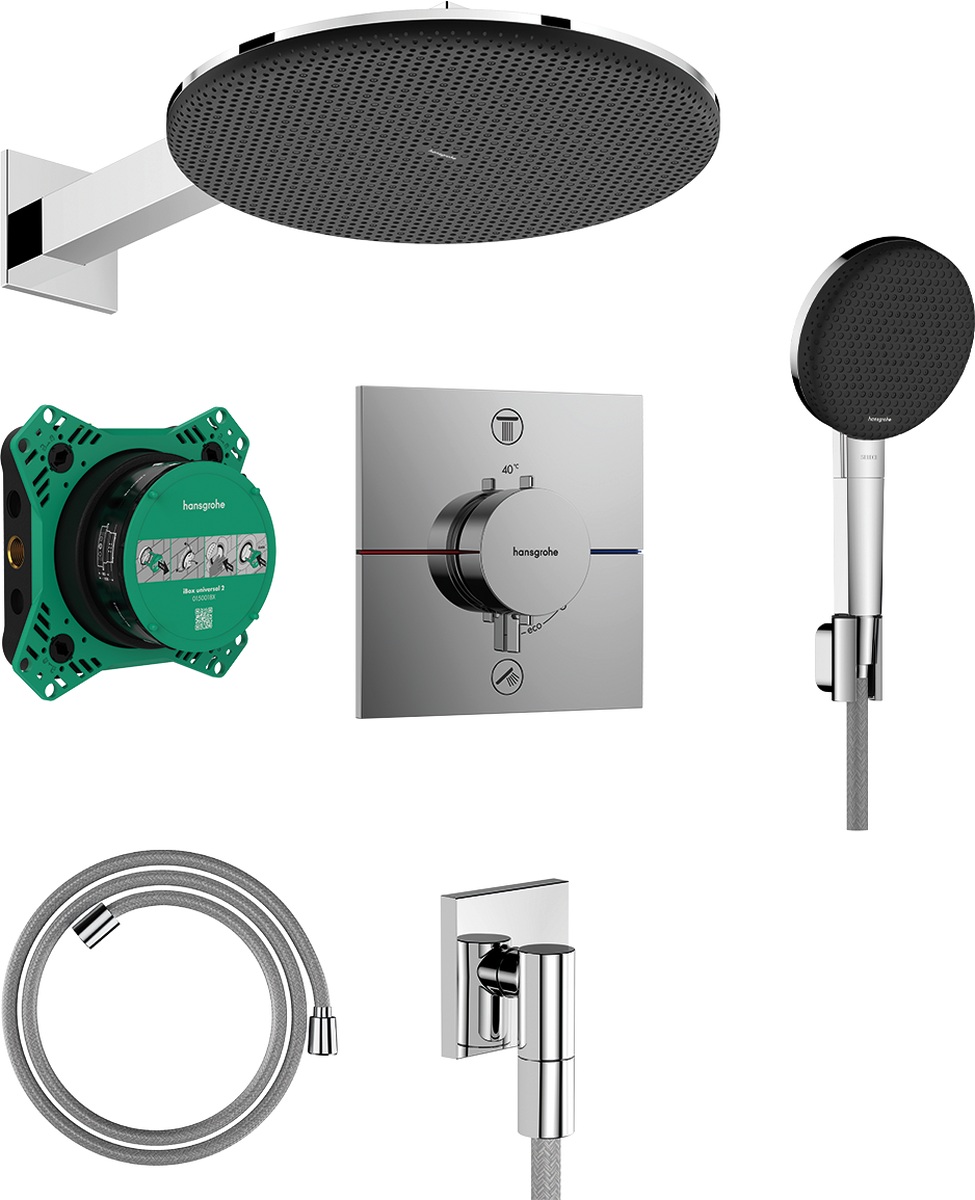 Hansgrohe Raindance Alive S zestaw prysznicowy podtynkowy termostatyczny z deszczownicą chrom 24630000