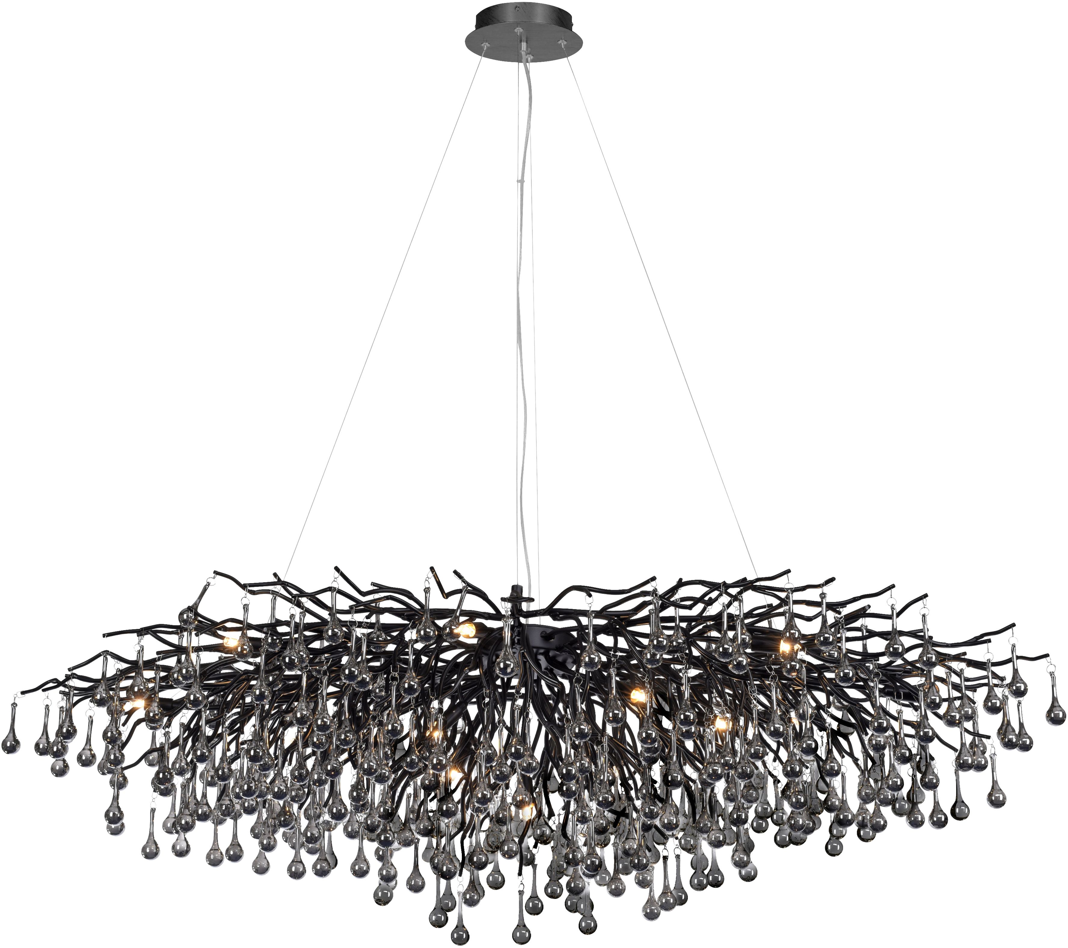 Paul Neuhaus Icicle lampa wisząca 15x40W czarny 2031-18