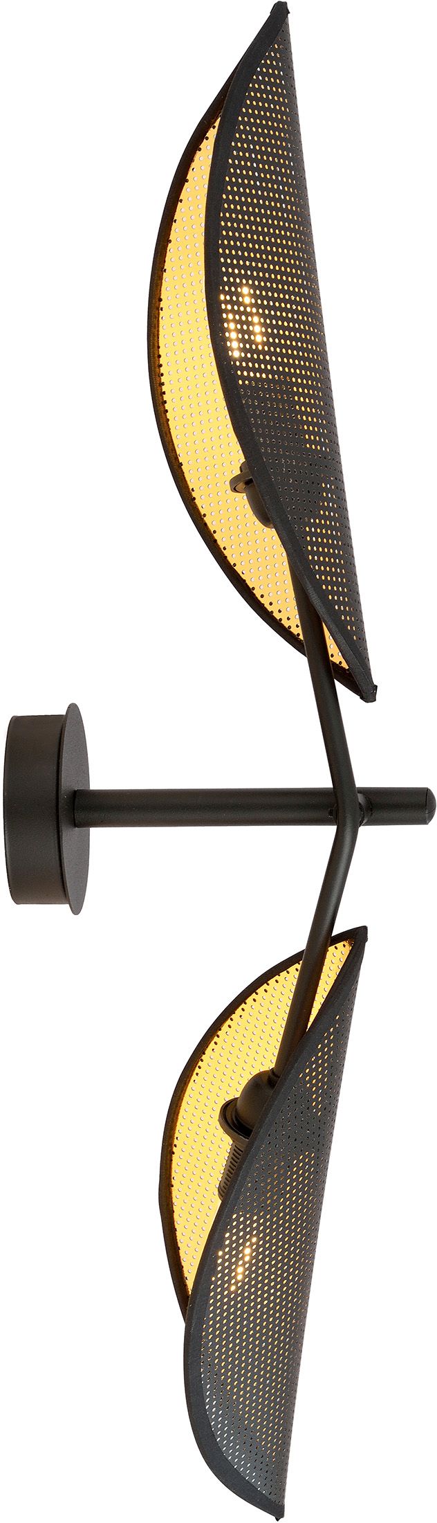 Emibig Vene kinkiet 2x10 W czarny-złoty 1158/K2