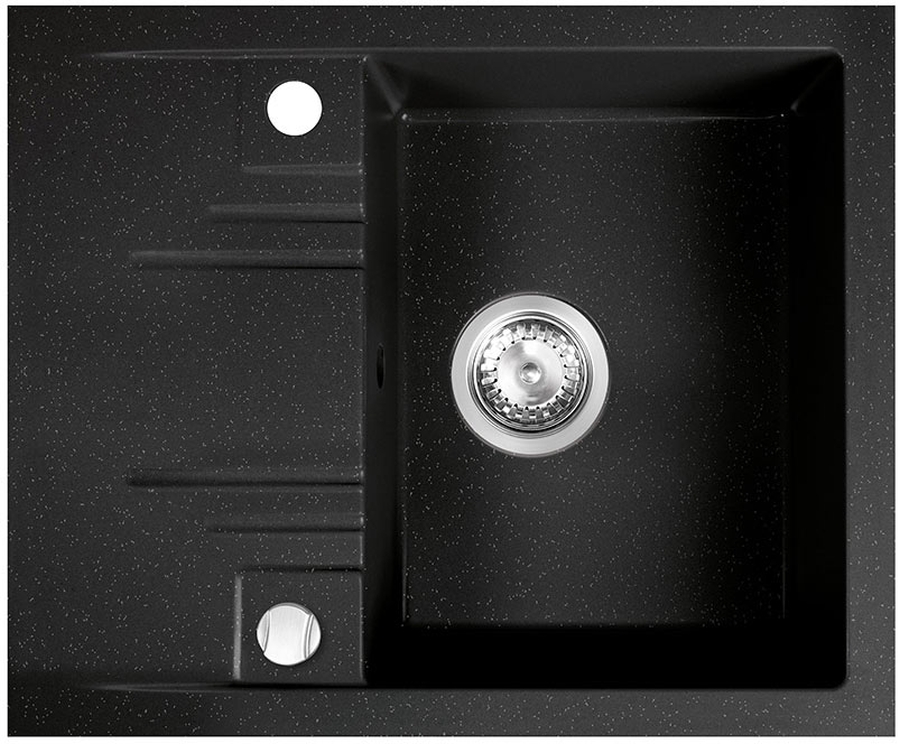 Ferro Mezzo II zlewozmywak granitowy 58x48 cm grafit shine DRGM48/58HA