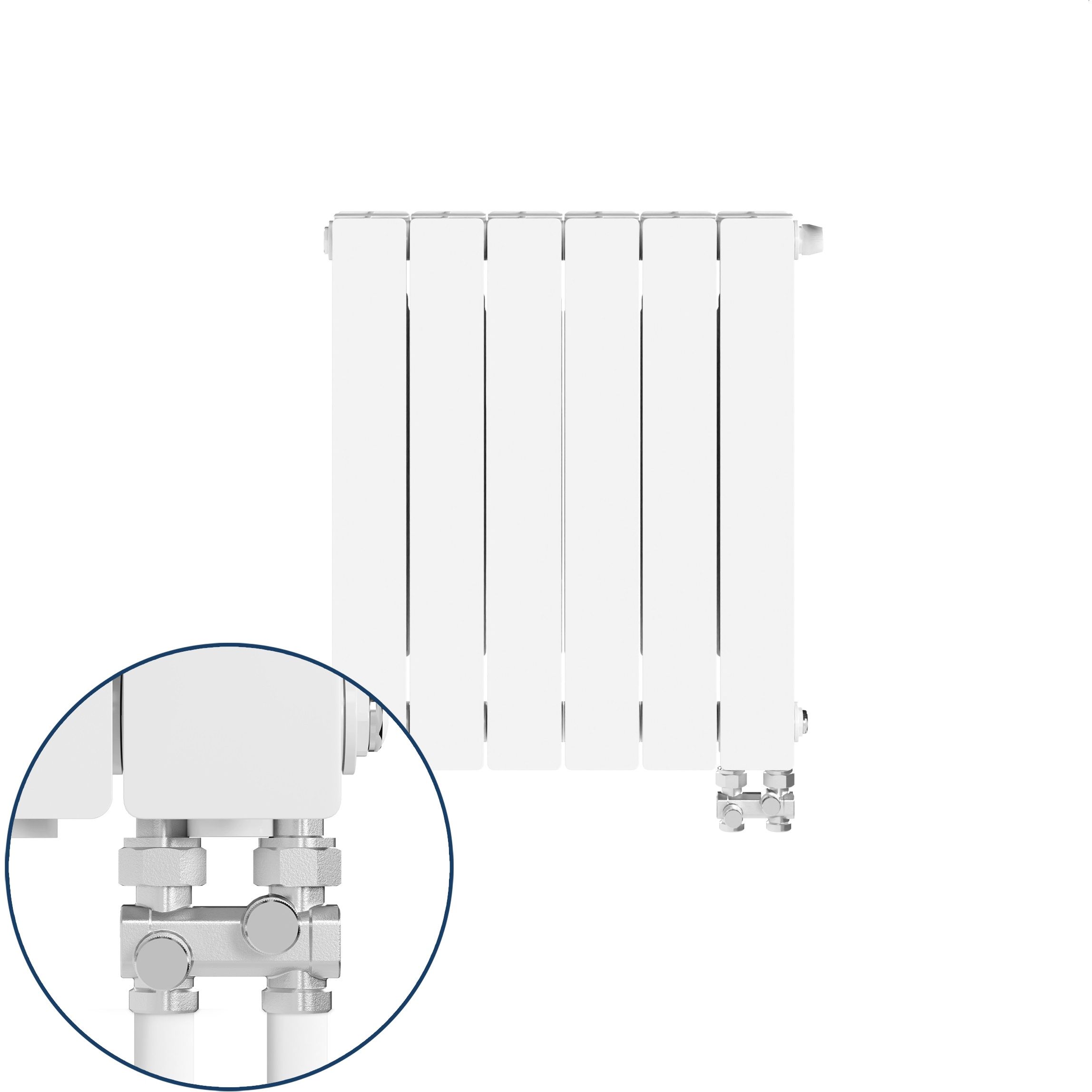 KFA Armatura ADR500 grzejnik pokojowy 57x48,3 cm podłączenie dolne biały 763-062-44