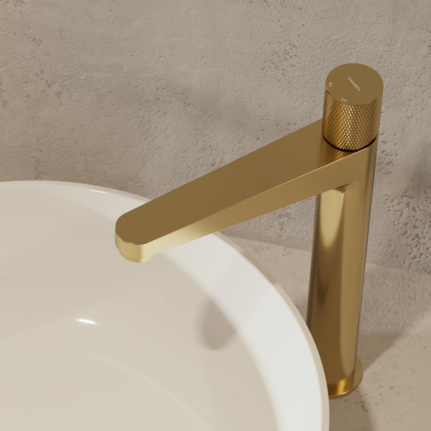 Omnires Contour bateria umywalkowa stojąca wysoka złoty szczotkowany CT8012GLB - Wysyłka w 24h