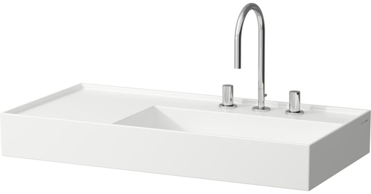 Laufen Kartell umywalka 90x46 cm ścienna prostokątna lewa biała H8103390001111