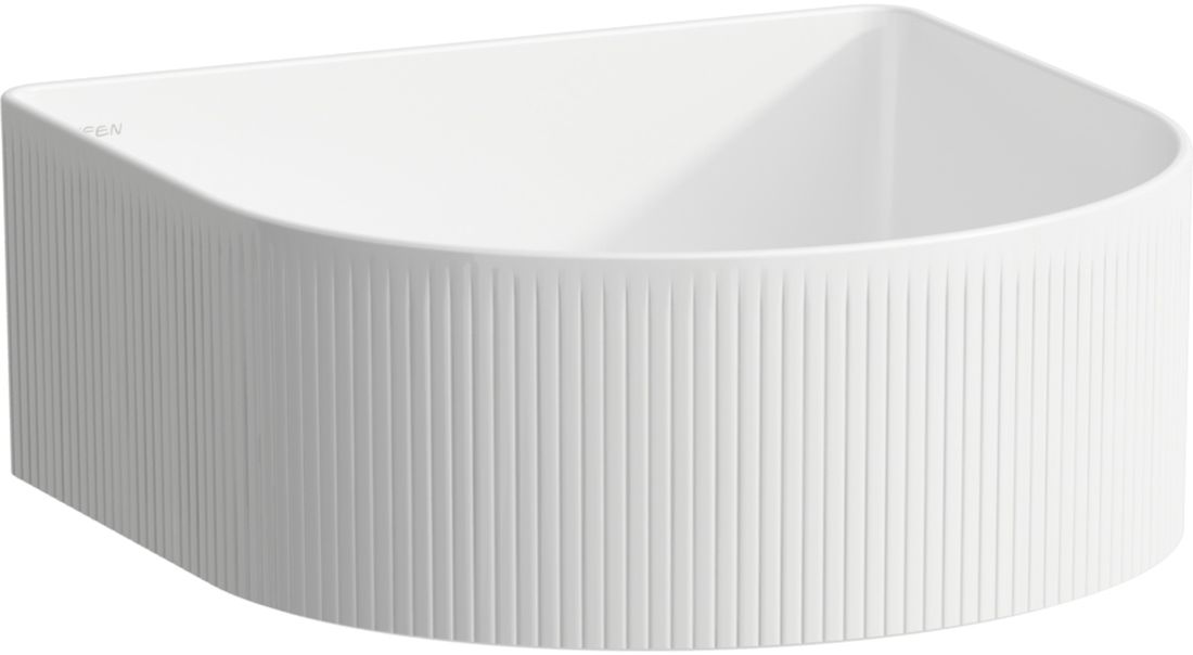 Laufen Sonar umywalka 34x34 cm półokrągła nablatowa biała H8123417571121