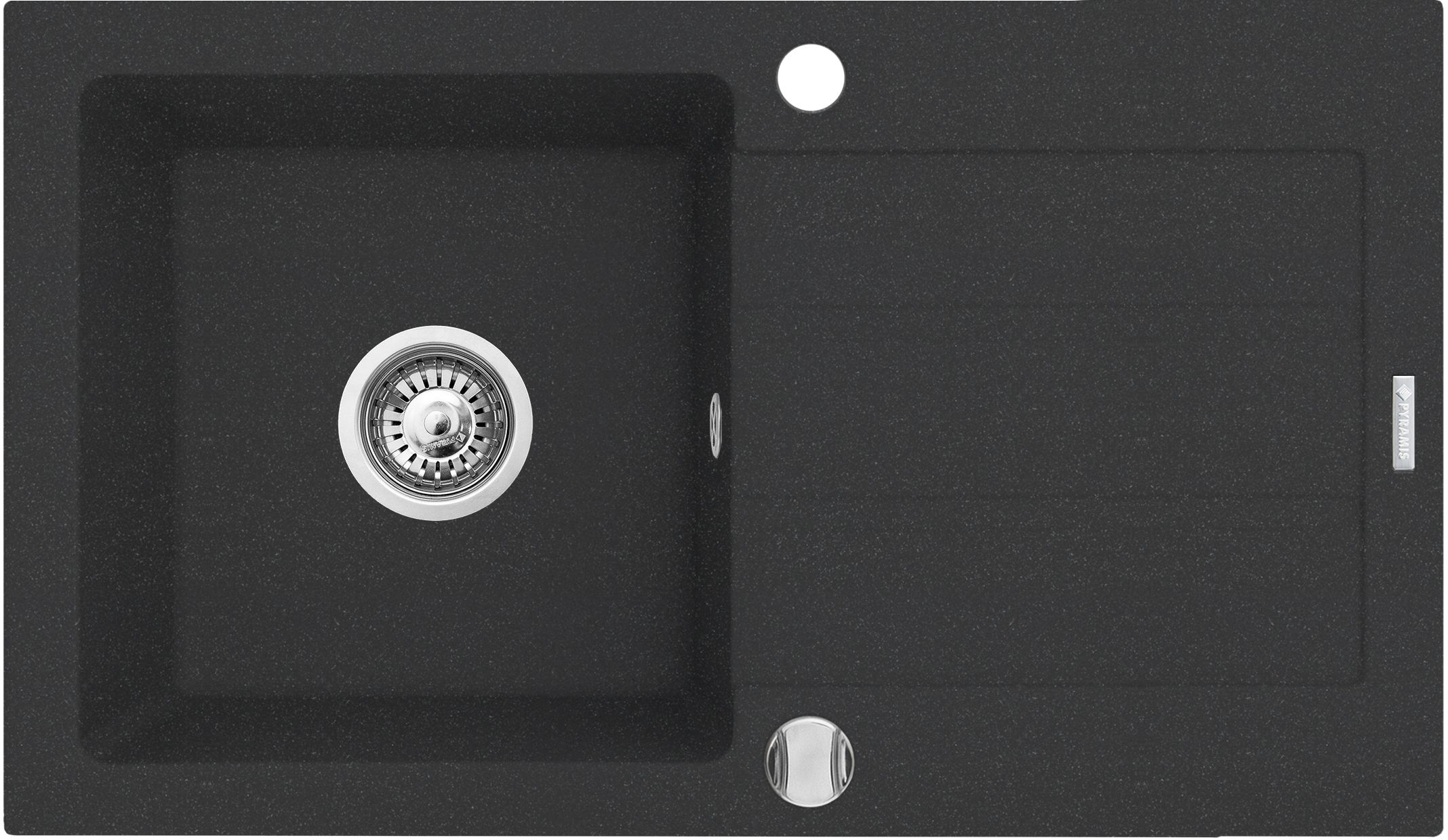 Pyramis Next zlewozmywak granitowy 77x44 cm czarny 070006801