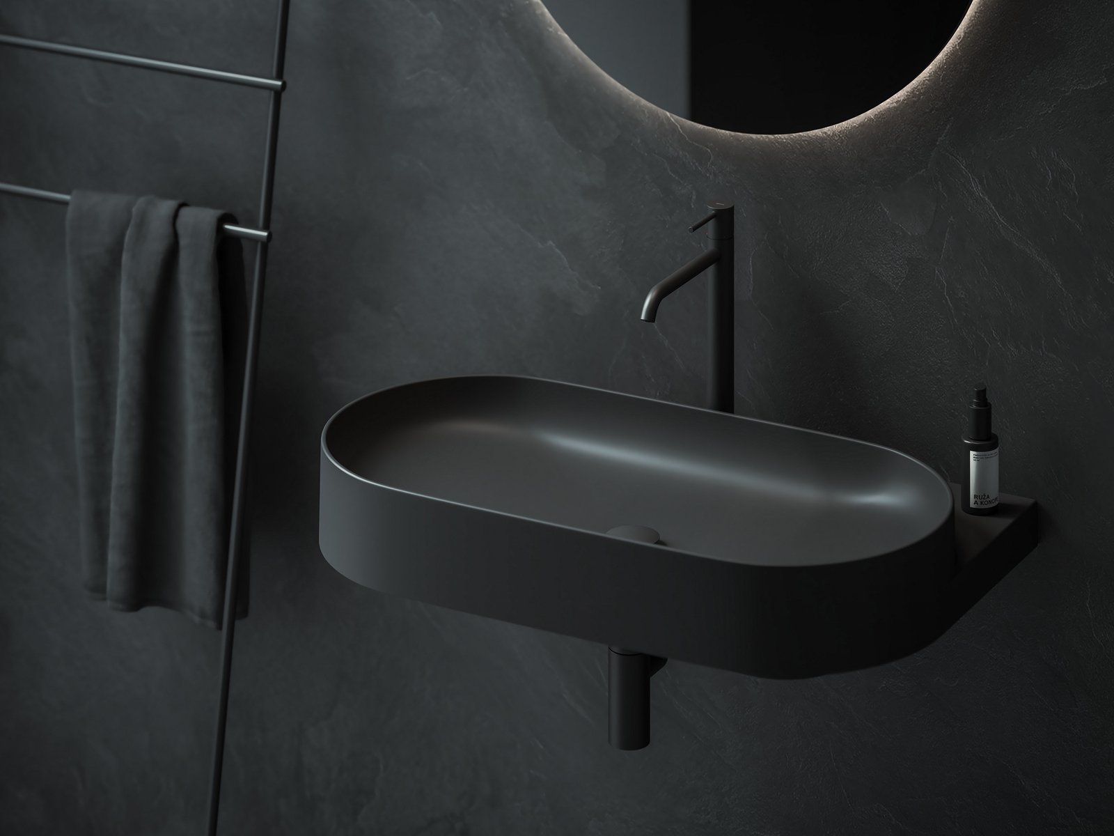 Ravak Yard umywalka 80,5x50 cm owalna meblowa czarna XJX0D280002