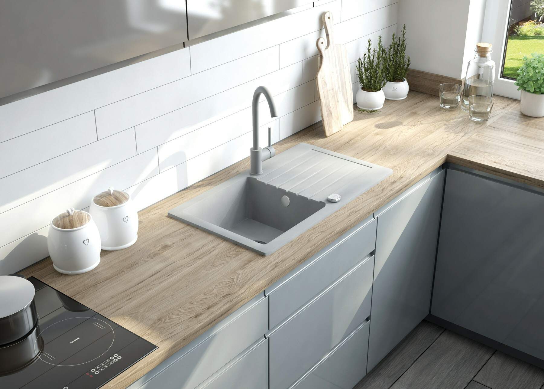 Deante Zorba zlewozmywak z baterią szary/ ZQZBS113 - Wysyłka w 24h