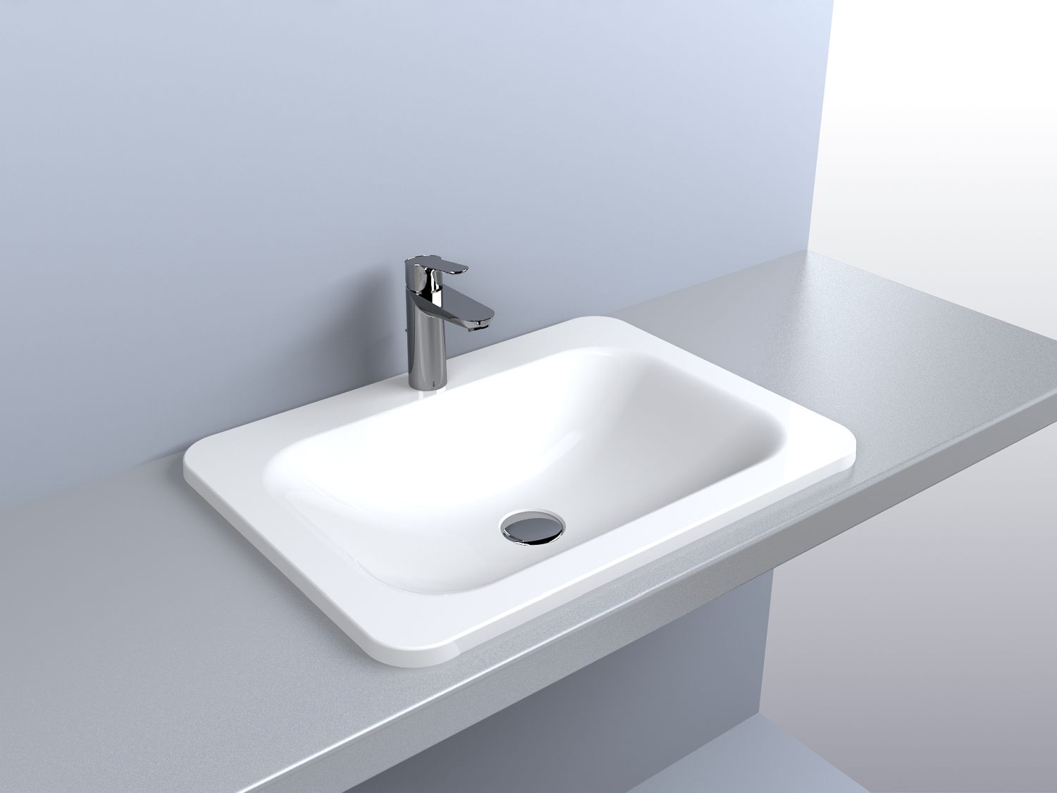 Miraggio California umywalka 61x46 cm wpuszczana biały połysk 0000158