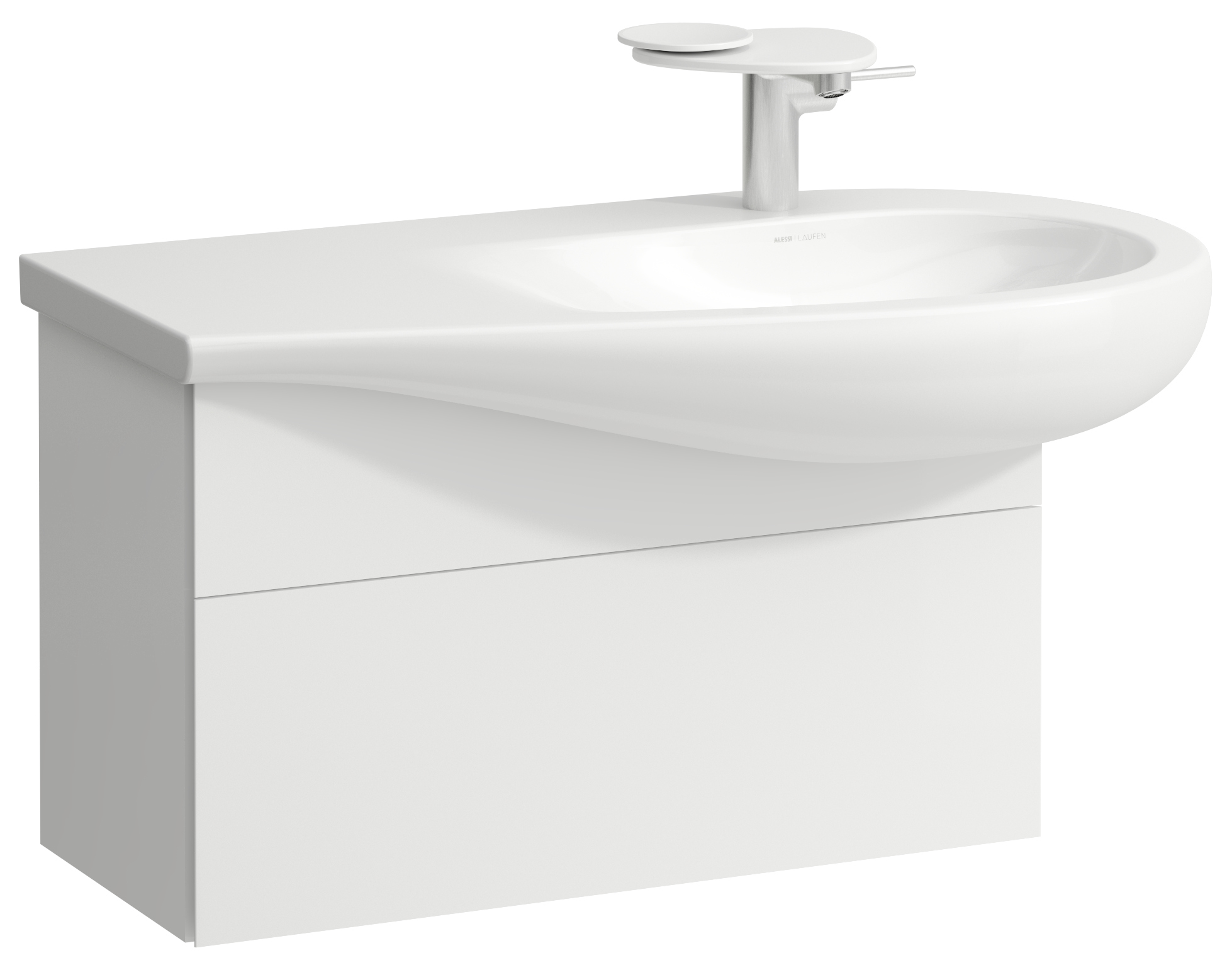 Laufen Il Bagno Alessi szafka 73 cm podumywalkowa wisząca prawa biały mat H4304110972601