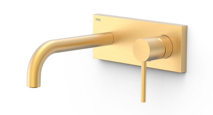 Tres Study-Tres bateria umywalkowa podtynkowa złota 26230031OM