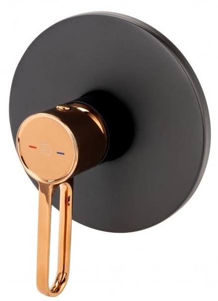 FDesign Zaffiro bateria prysznicowa podtynkowa różowe złoto/czarny mat FD1-ZFR-7PA-25 - Wysyłka w 24h