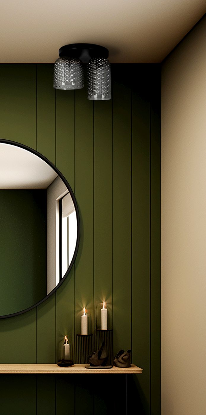 Kaja Inga lampa podsufitowa 2x15 W czarna-grafitowa K-5634