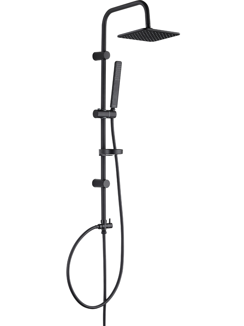 Kuchinox Ares zestaw prysznicowy ścienny z deszczownicą czarny PG370KX
