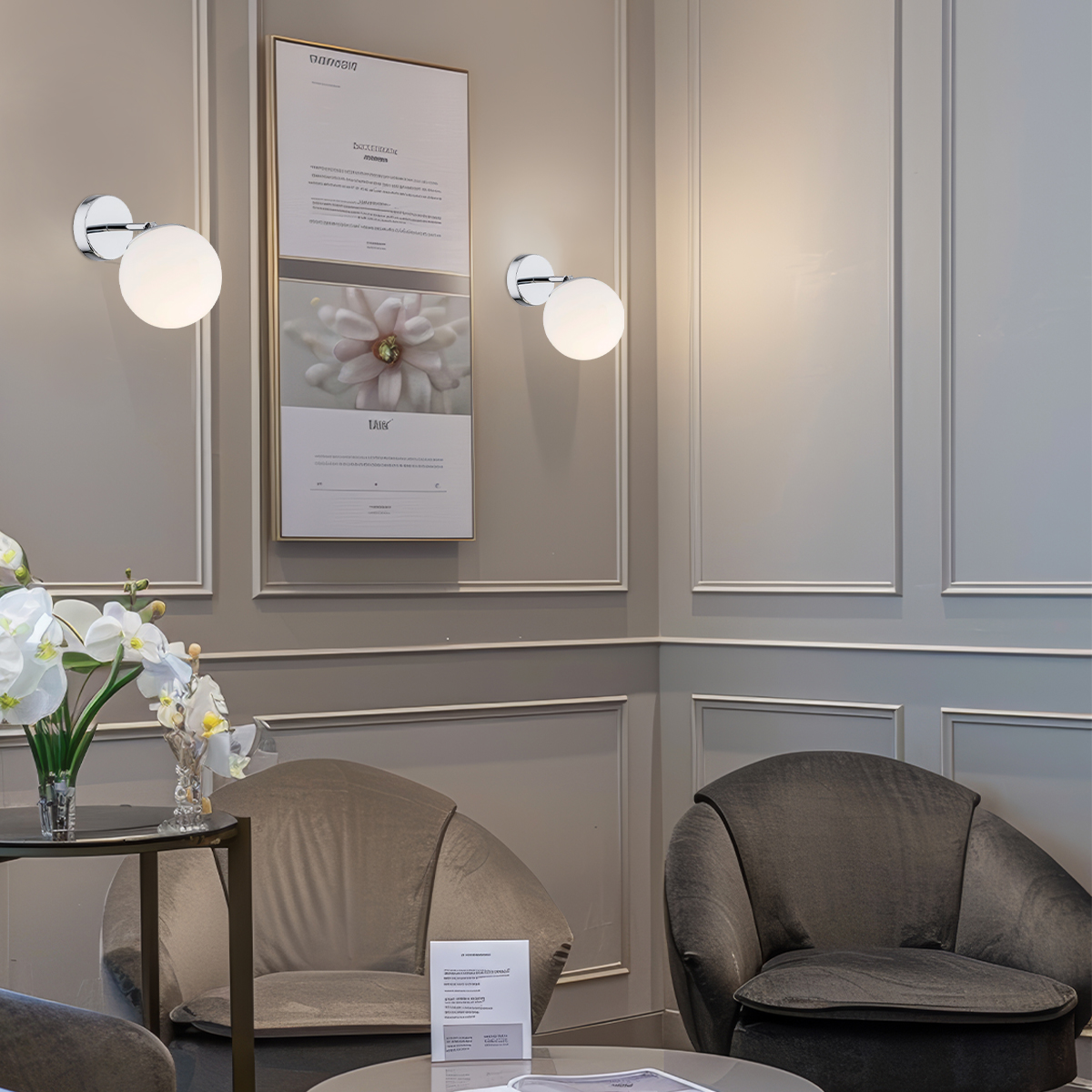 Argon Satelite kinkiet 1x15W LED chrom/opal 3988