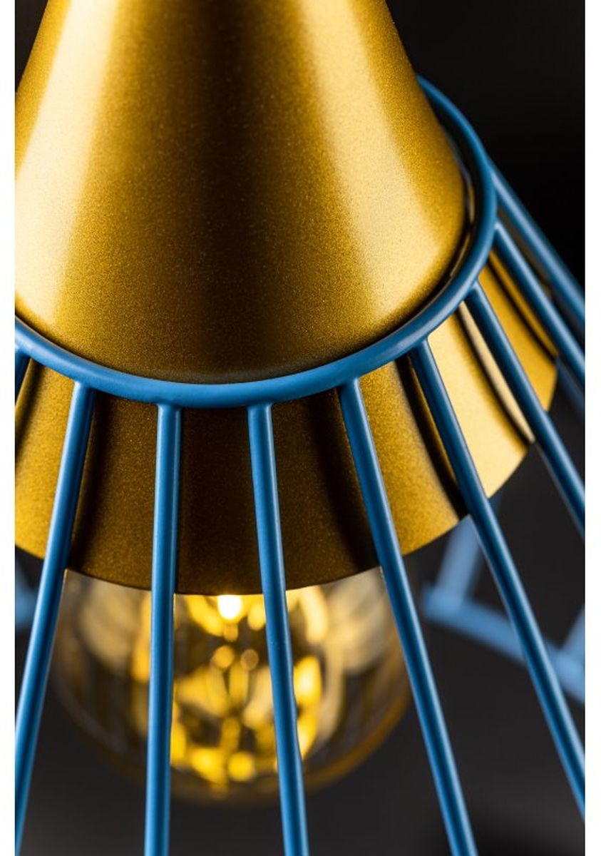 GTV Tess lampa wisząca 1x40 W złota-niebieska OS-TESS-25-DEC