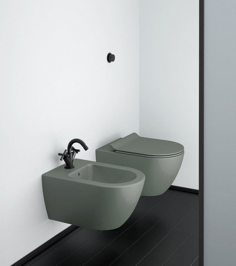 GSI Pura miska WC wisząca bez kołnierza Swirlflush agave dual-mat 881504