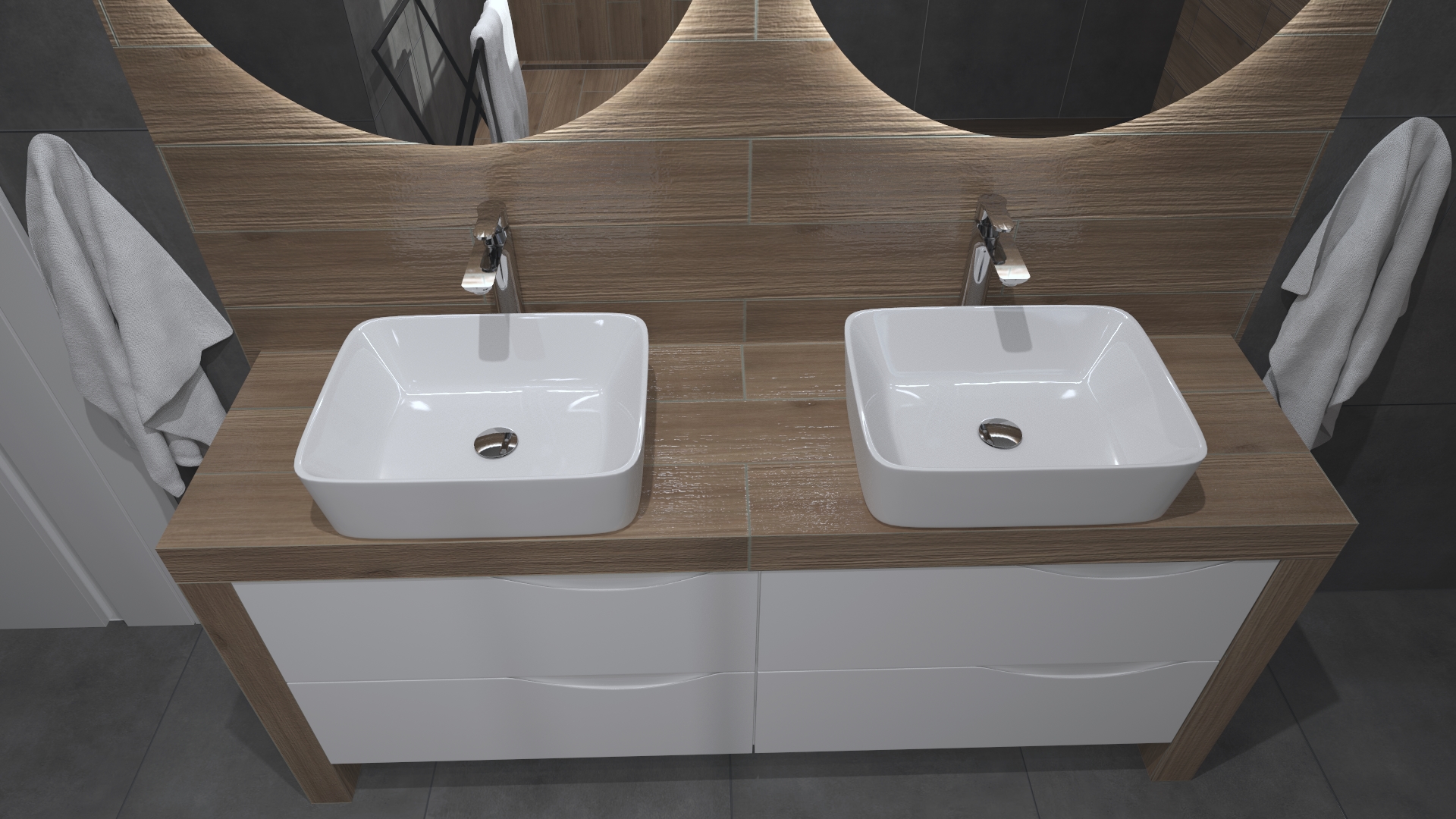 LaVita Luneza umywalka 48x37 cm nablatowa biały połysk