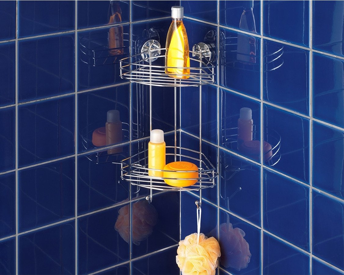 Wenko Vacuum półka łazienkowa 23 cm narożna srebrny 20885100 - Wysyłka w 24h