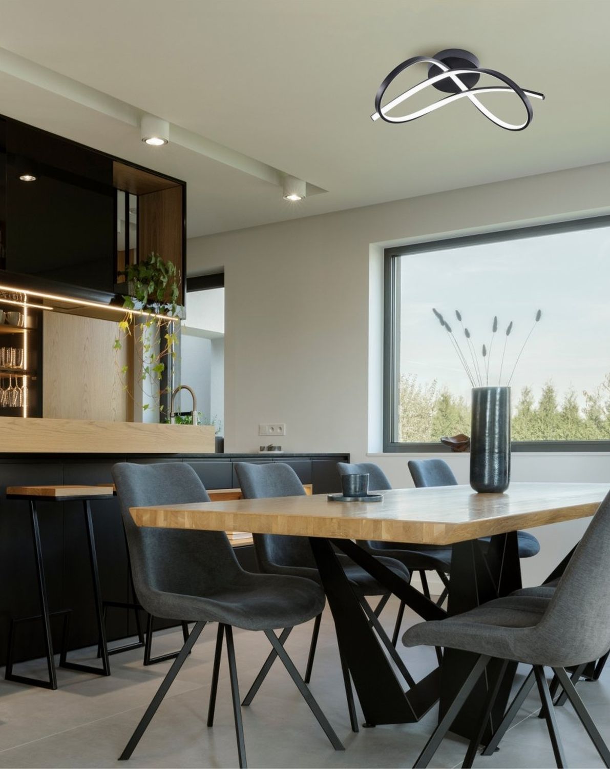 Zuma Line Paul lampa podsufitowa 1x30W czarna 19602C-BK