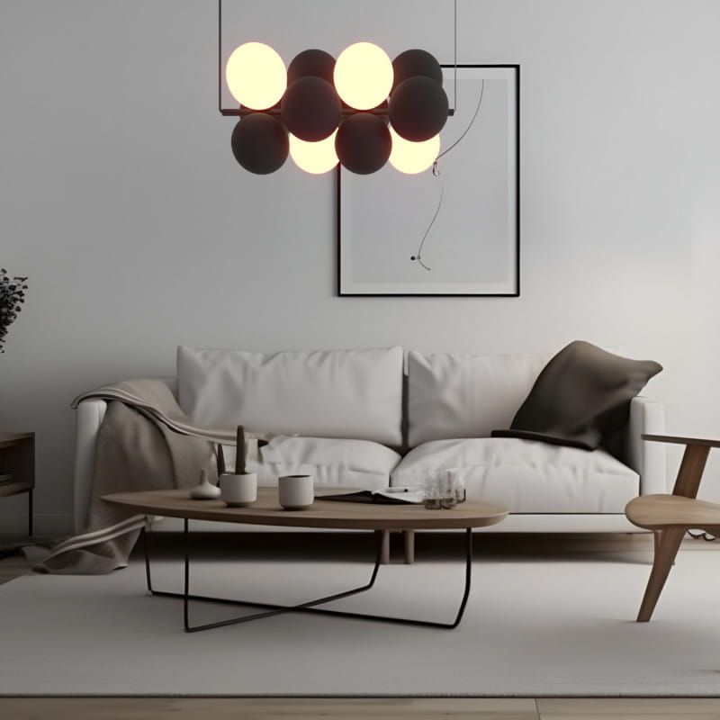 Abruzzo Vino lampa wisząca 4x12 W biała-czarna ABR-GRAPPA-H-S