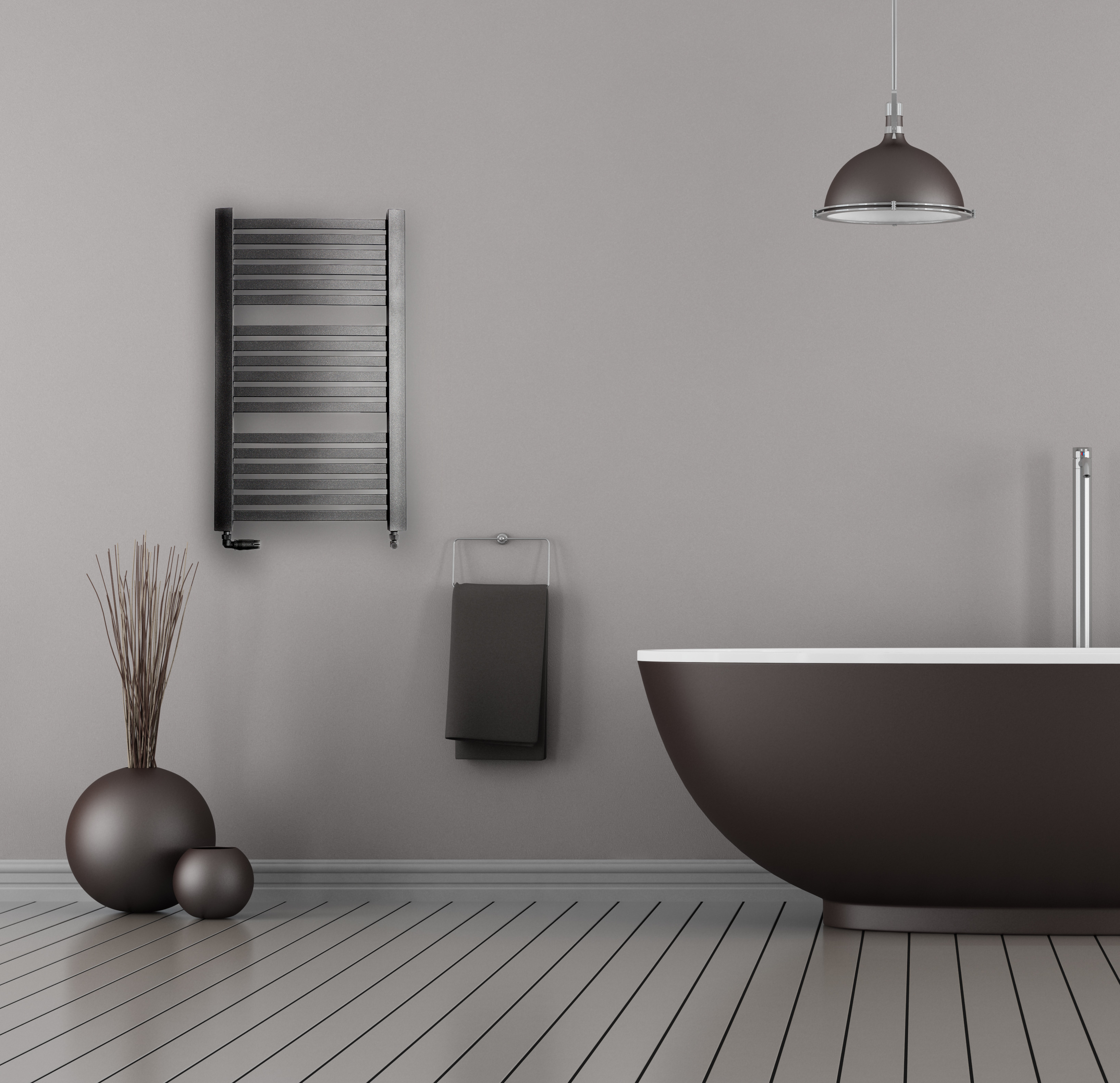 Luxrad Kastor Elektro grzejnik elektryczny 121,5x48 cm czarny KAST1215480S040ERG