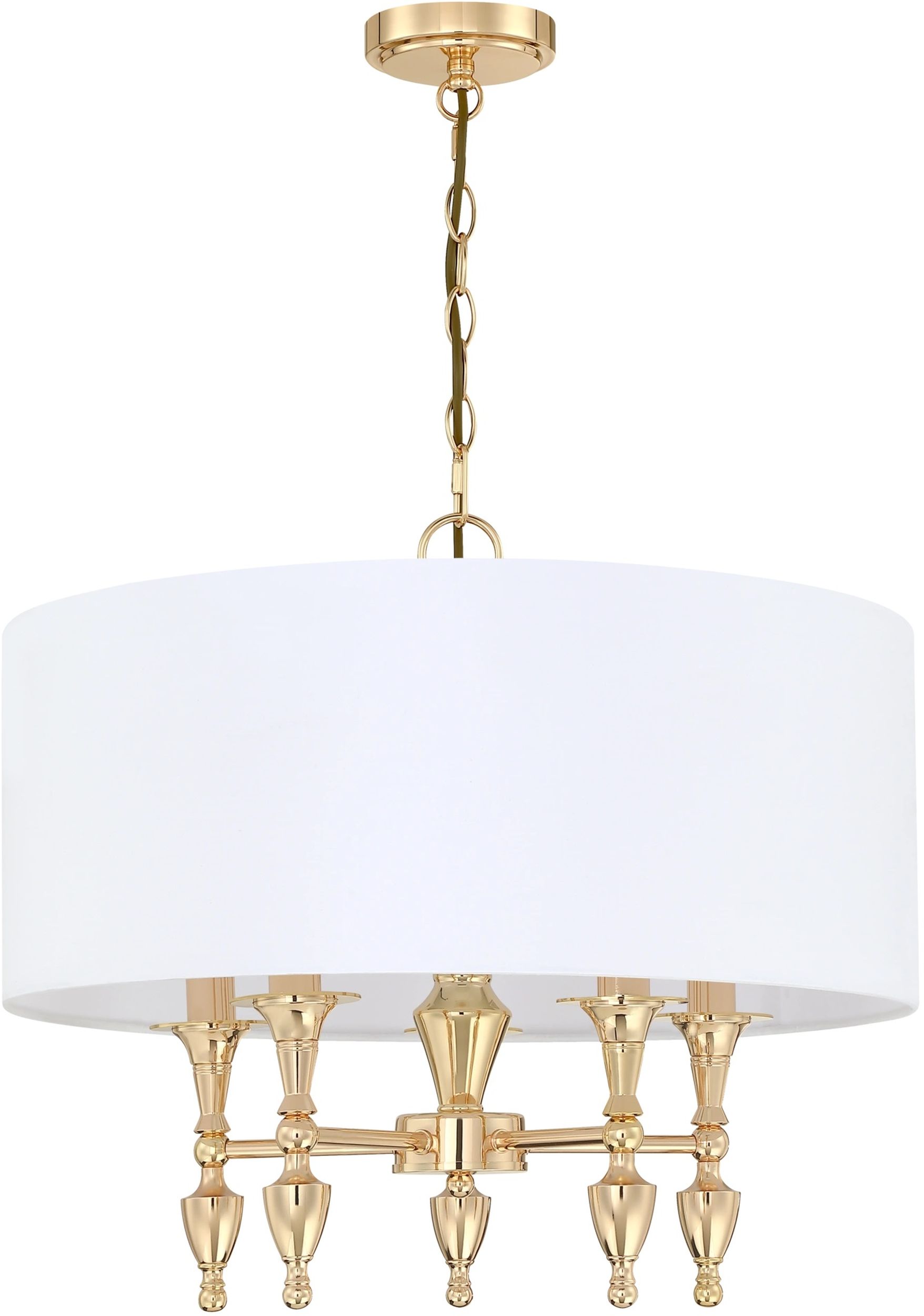 CosmoLight Austin lampa wisząca 5x40W biały/złoty P05180AU-WH