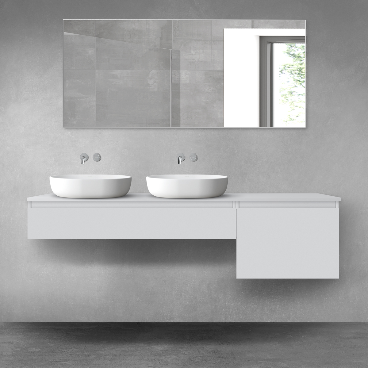 Oltens Vernal zestaw mebli łazienkowych 180 cm z blatem szary mat 68595700 - Wysyłka w 24h