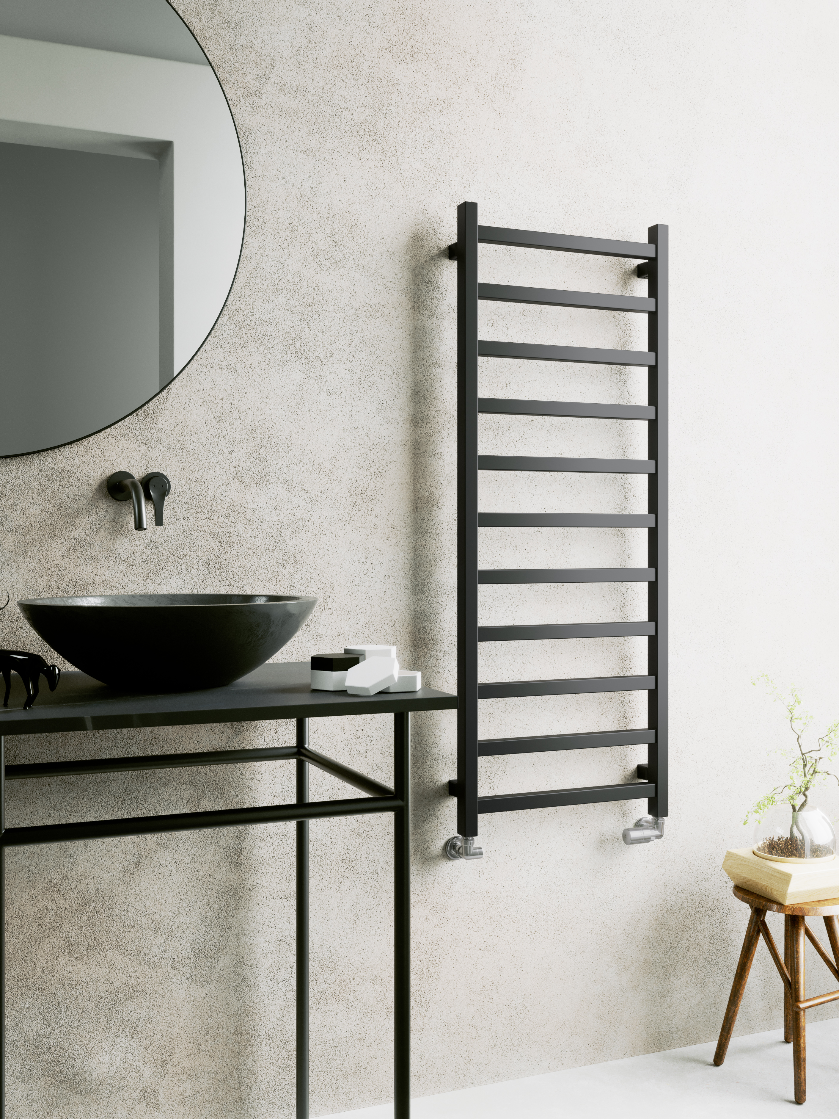 LaVita Lungo grzejnik łazienkowy dekoracyjny 96x50 cm czarny - Wysyłka w 24h