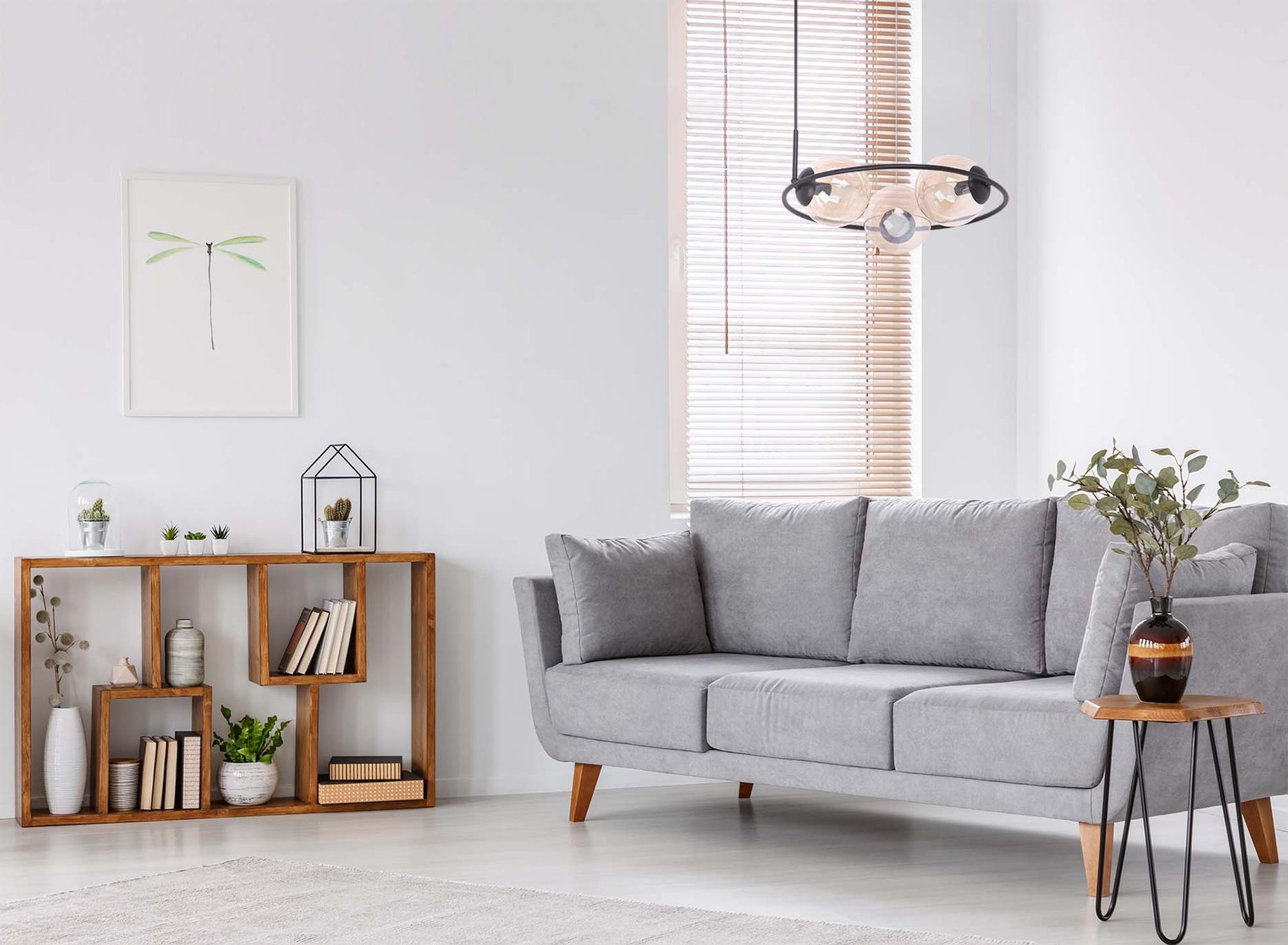 Kaja Venta lampa wisząca 3x40 W czarna-bursztynowa K-5124