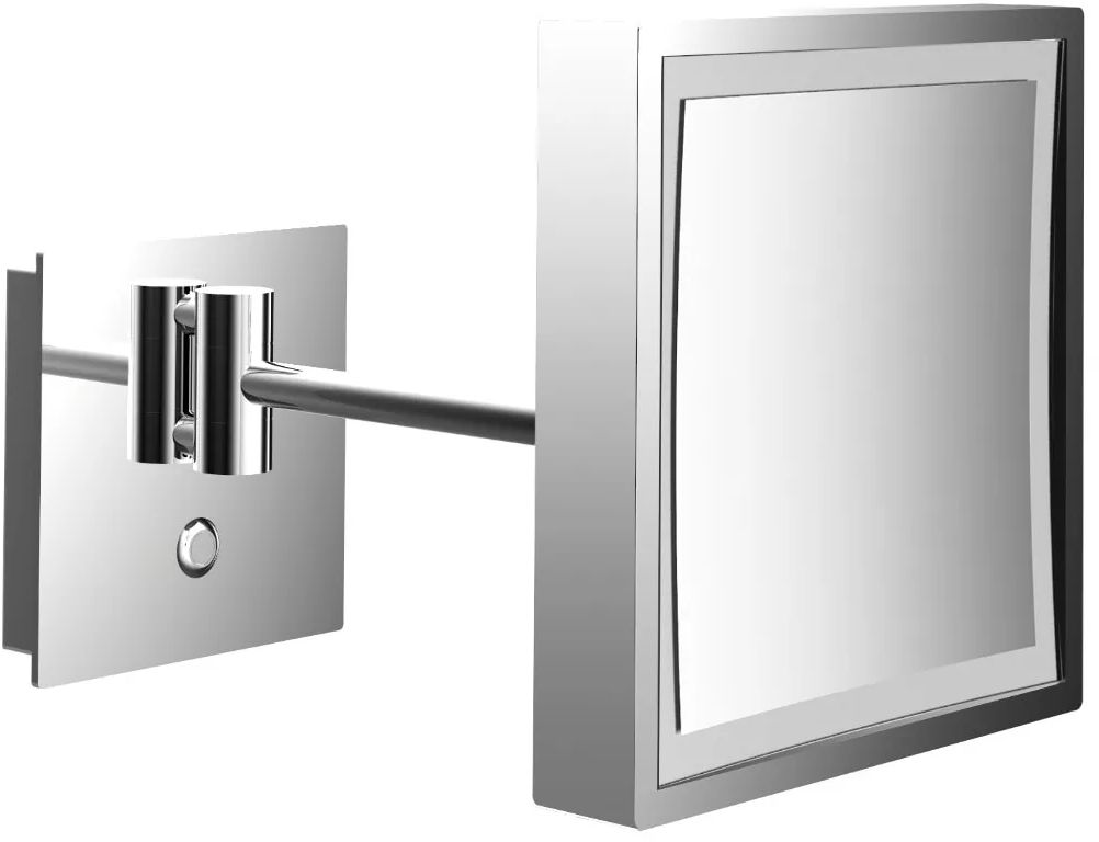 Emco Pure (LED) lusterko kosmetyczne 20x20 cm kwadratowe z oświetleniem chrom 109406011