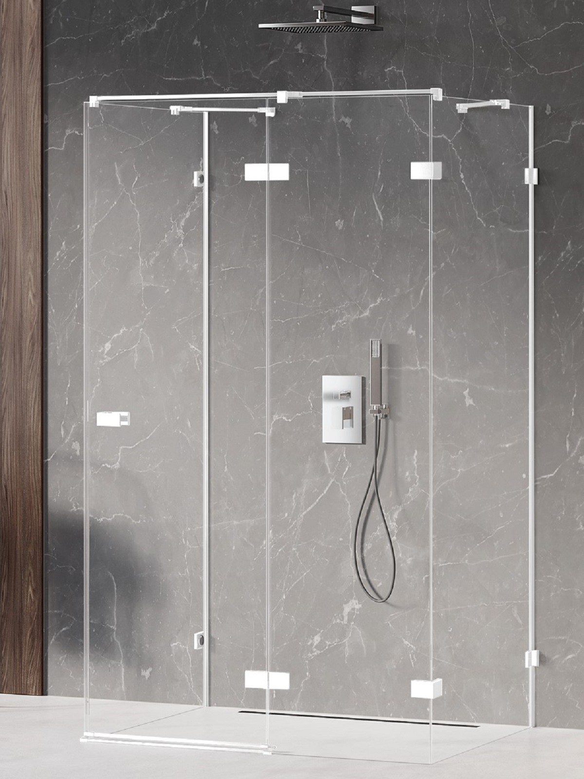 New Trendy Avexa White kabina prysznicowa 80x90 cm prostokątna prawa biały mat/szkło przezroczyste EXK-2878