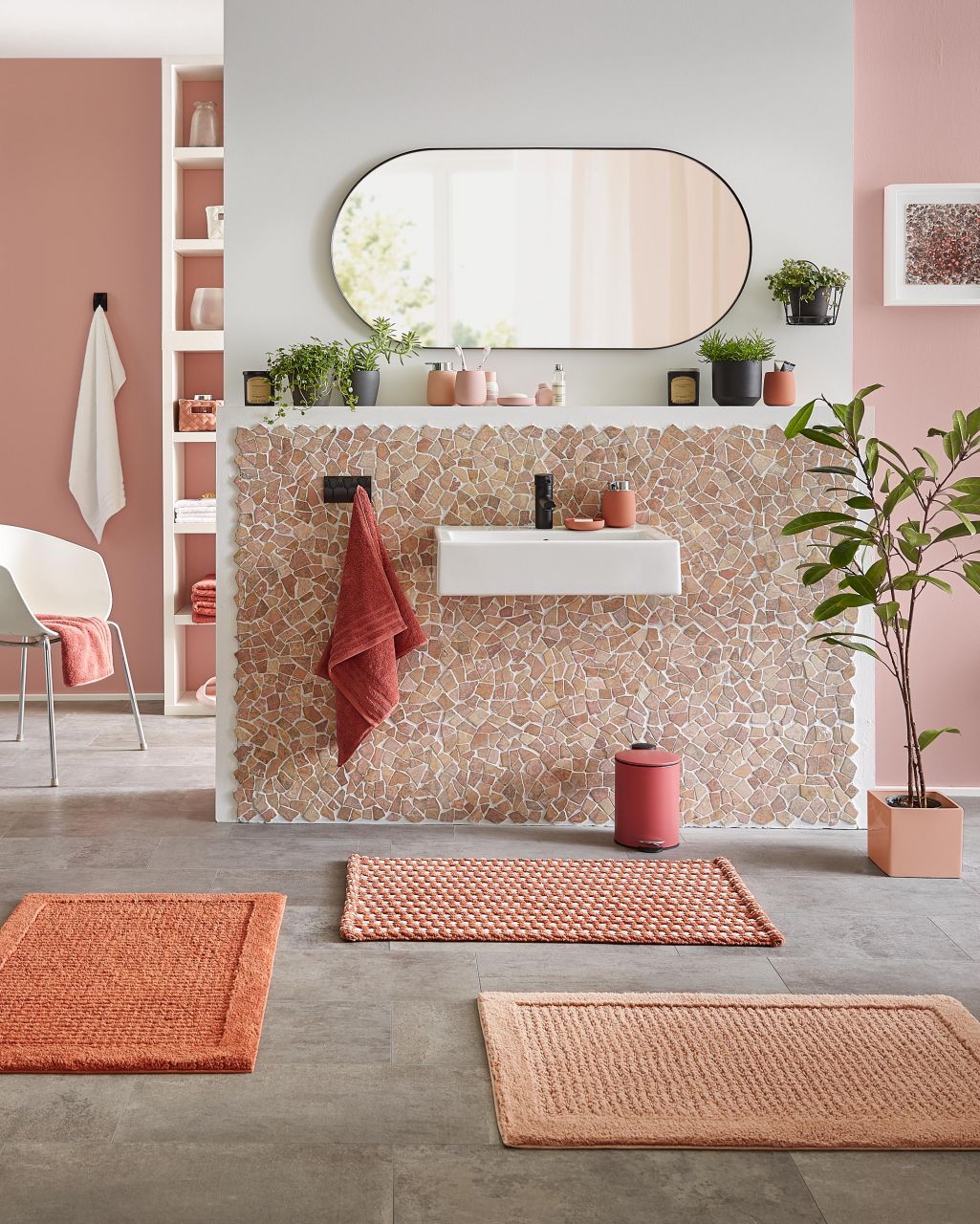 Kleine Wolke Net dywanik łazienkowy 90x60 cm pomarańczowy 9171304519