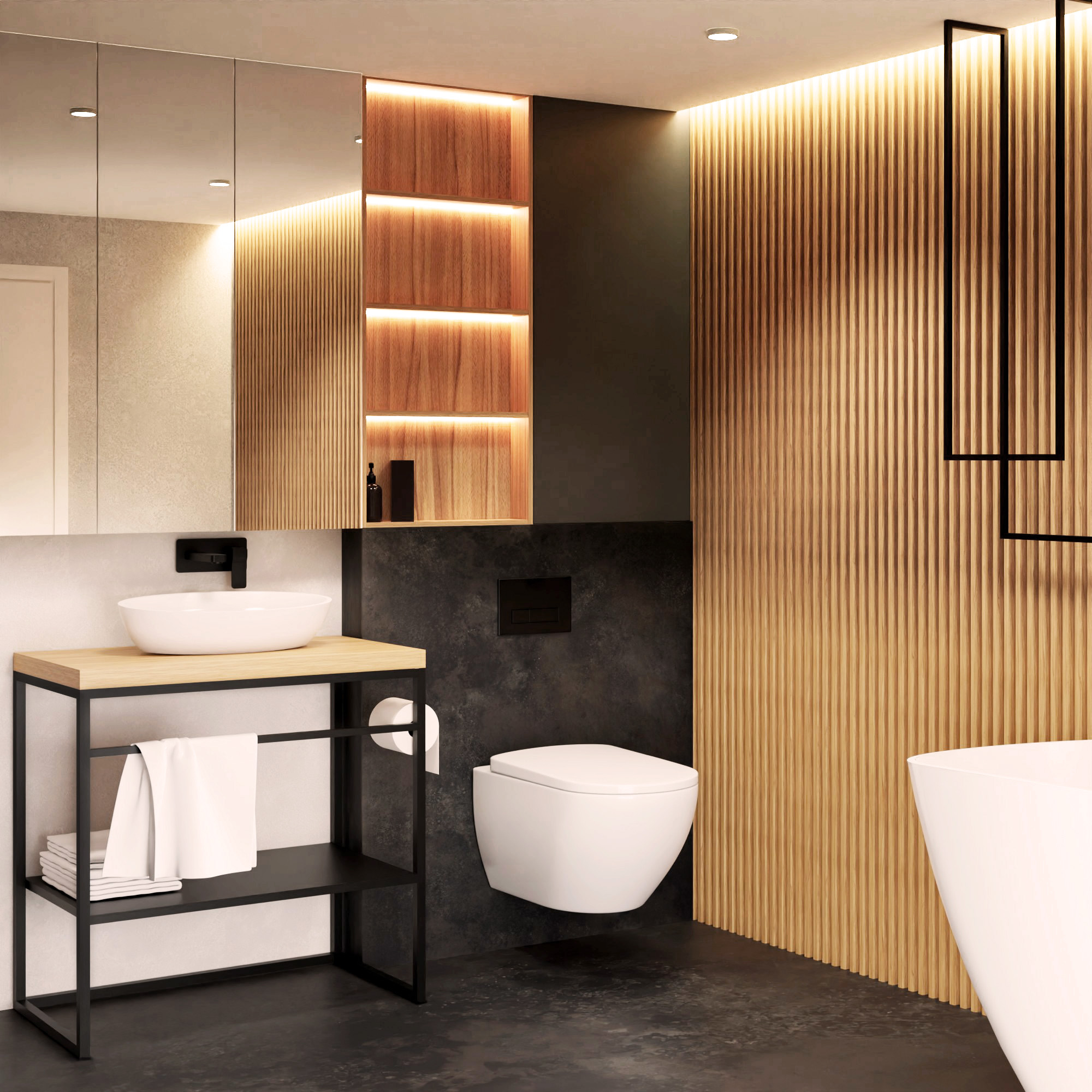 Baltica Design Linn konsola podumywalkowa 95x35x75 cm czarna