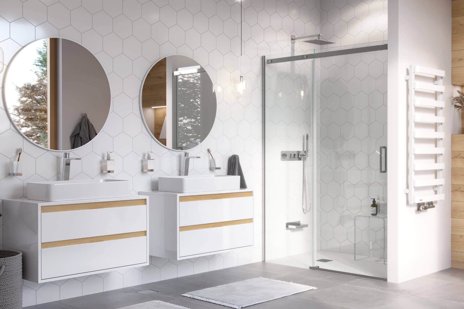 Excellent Rols drzwi prysznicowe 140 cm rozsuwane czarny mat/szkło przezroczyste KAEX.2612.1400.LP2/2.BL