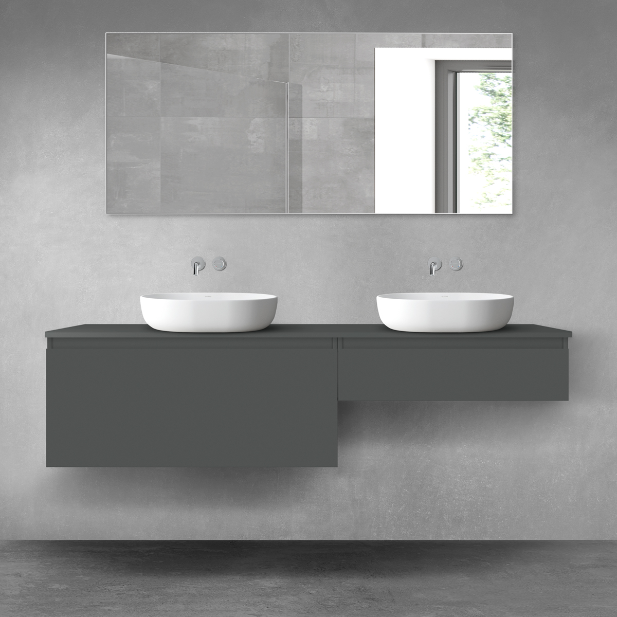 Oltens Vernal zestaw mebli łazienkowych 180 cm z blatem grafit mat 68556400 - Wysyłka w 24h